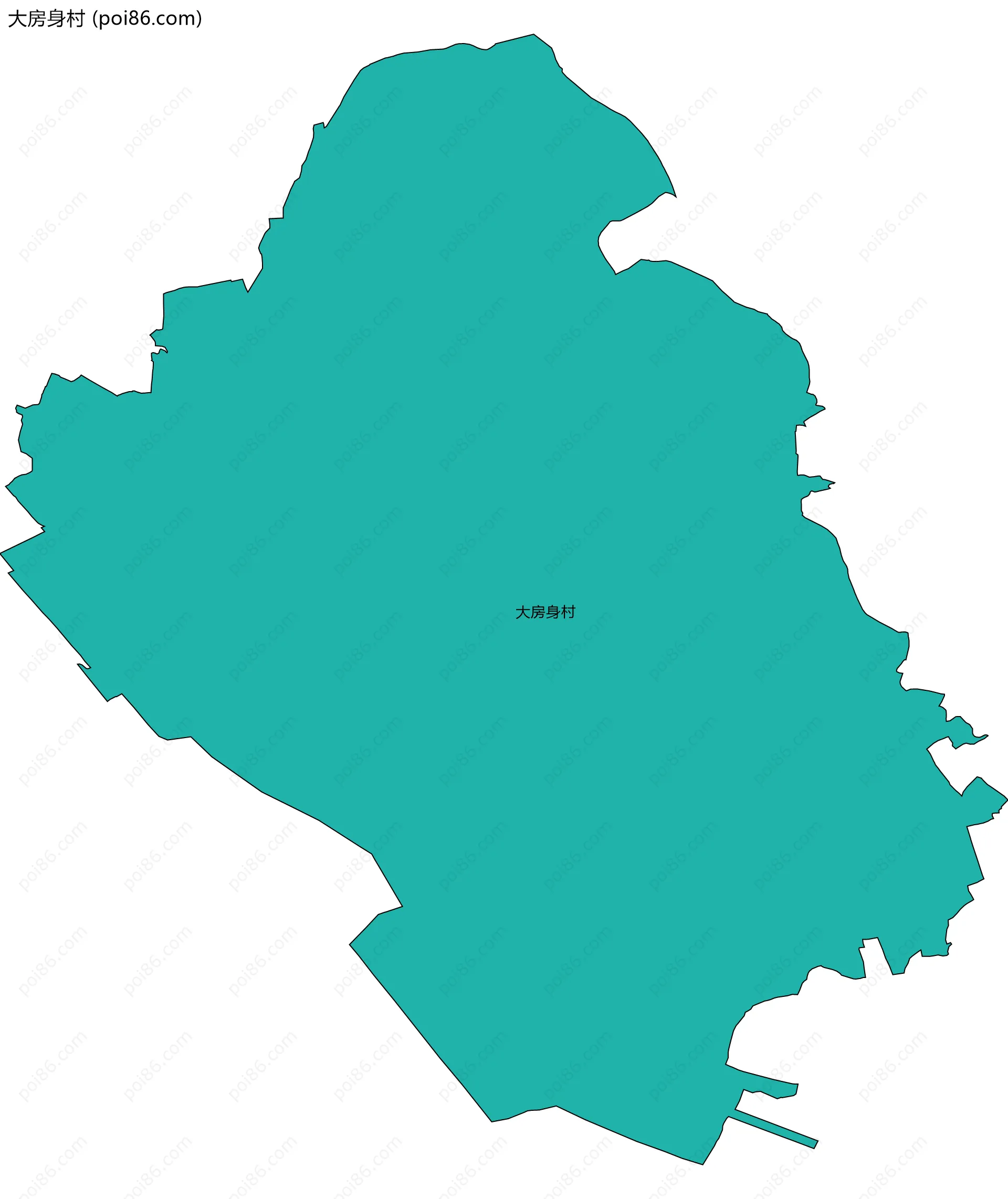 大房身村边界地图