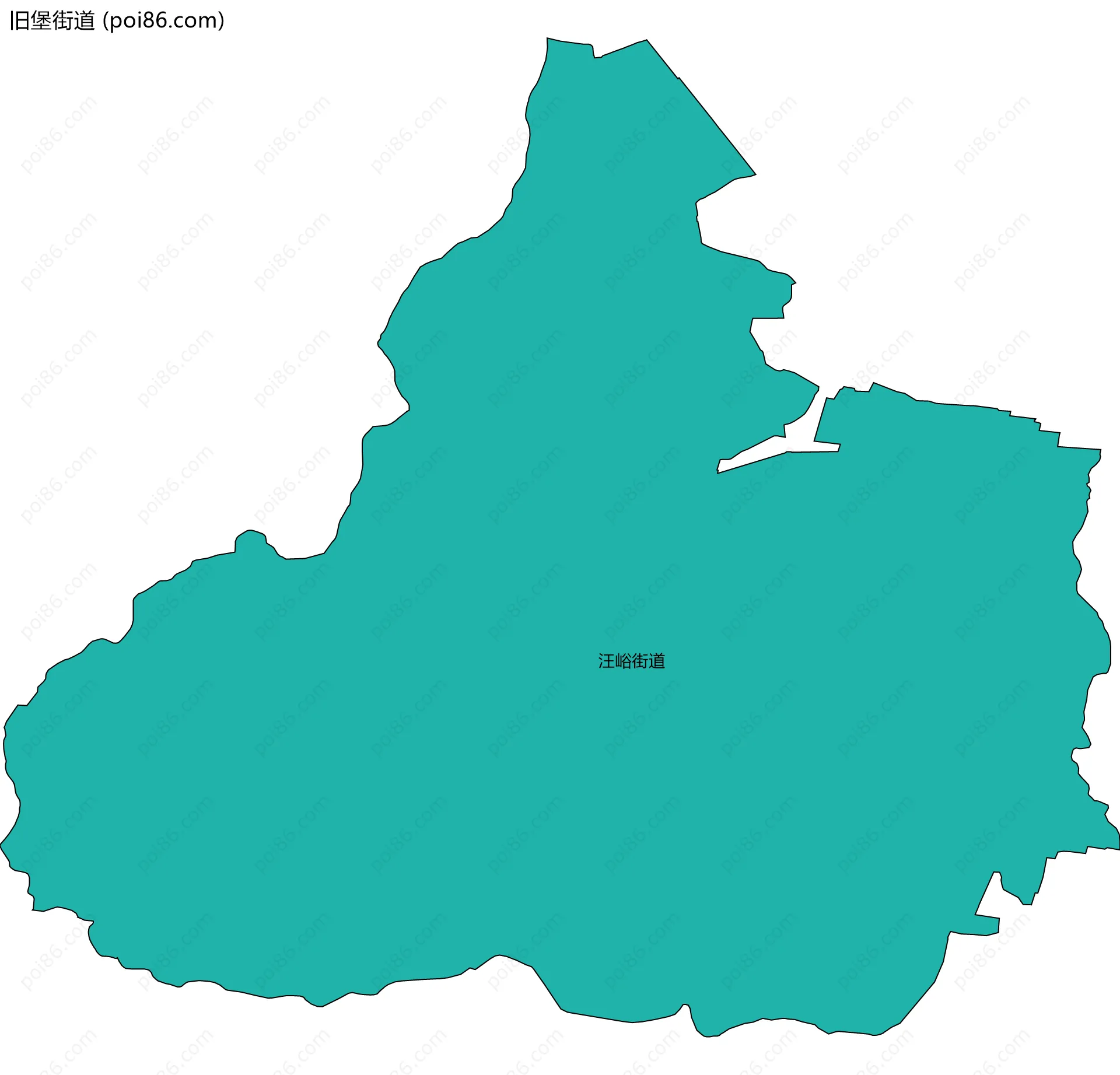 旧堡街道边界地图(五级行政区划)