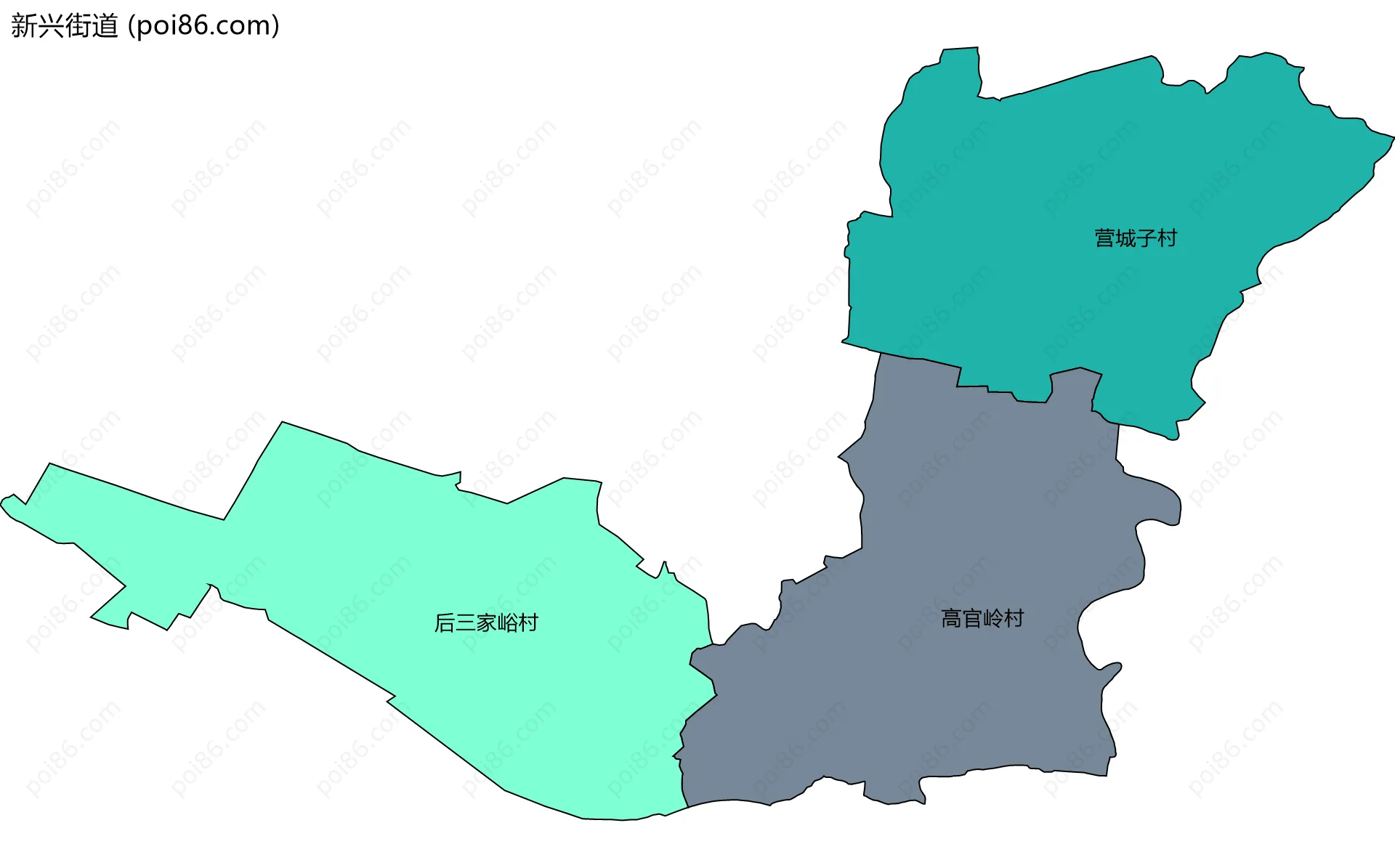 新兴街道边界地图(五级行政区划)