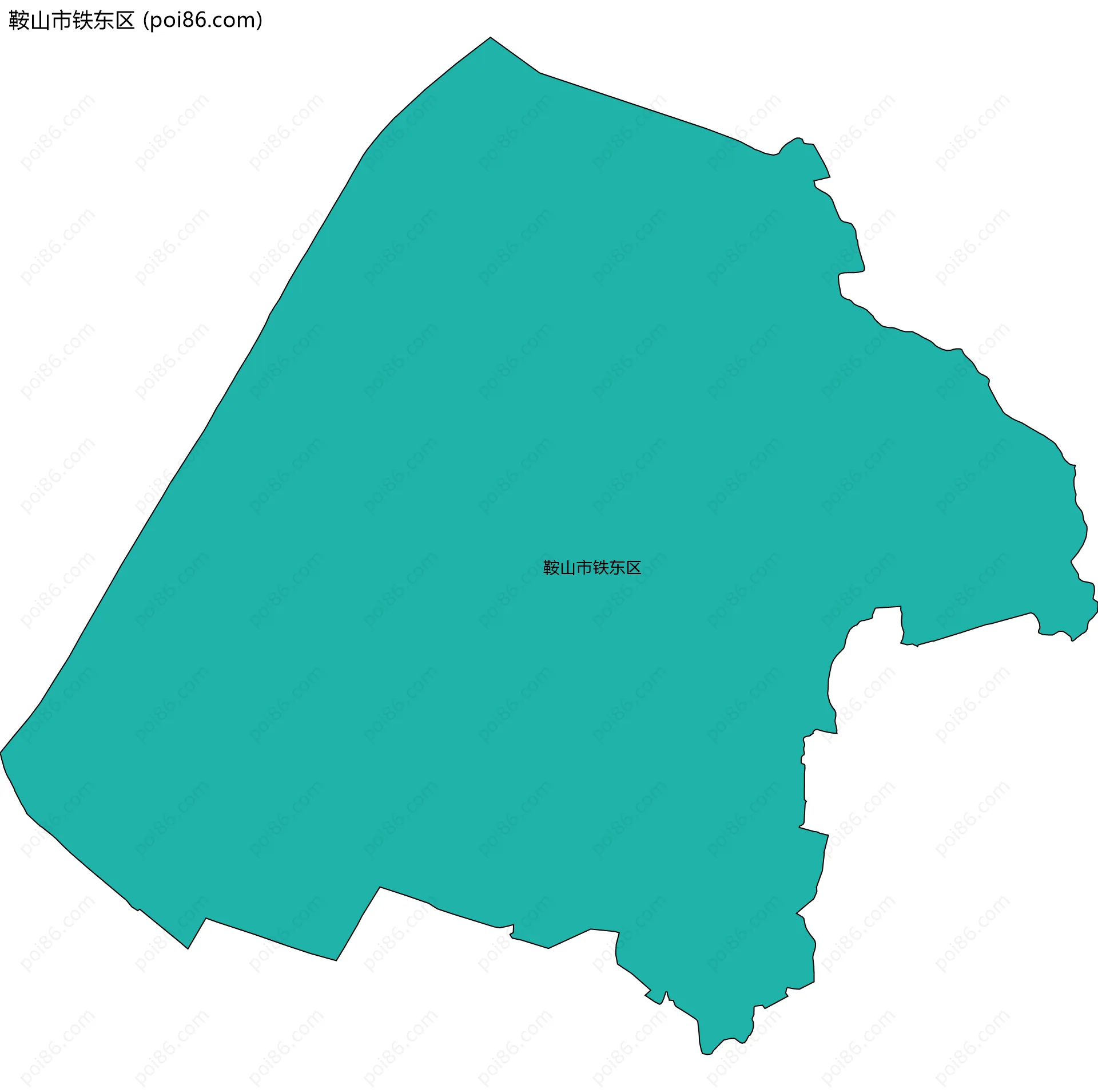 鞍山市铁东区边界地图