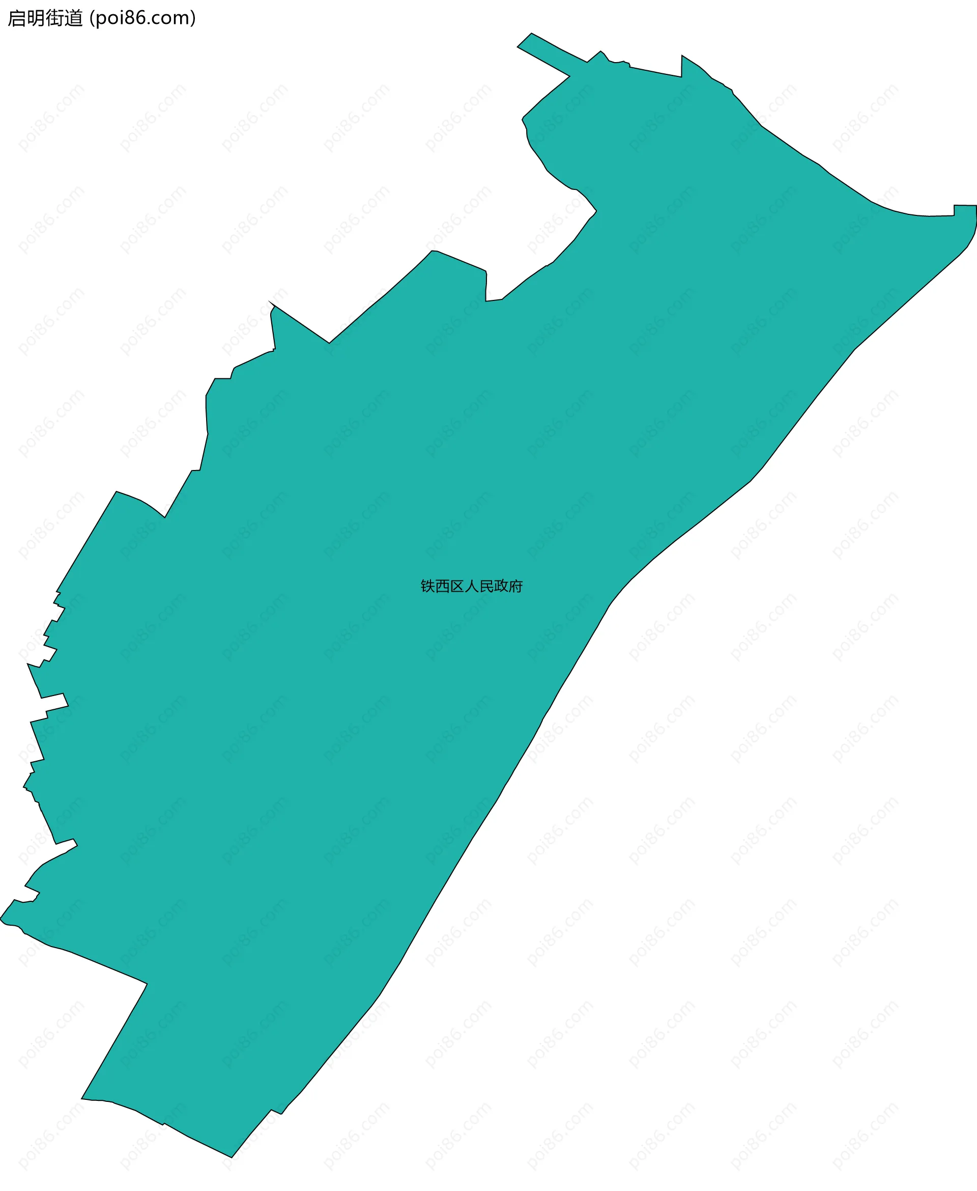 启明街道边界地图(五级行政区划)