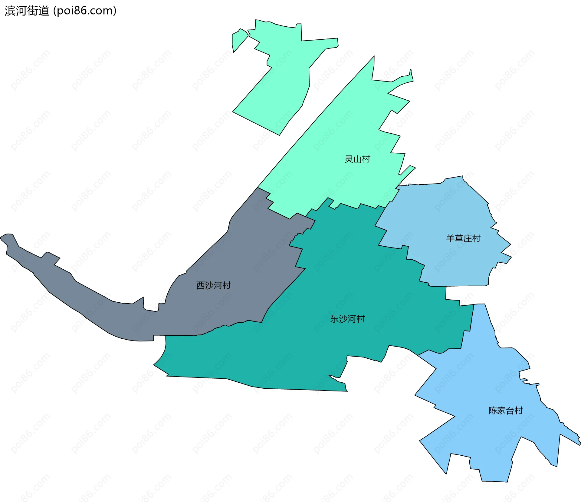 滨河街道边界地图(五级行政区划)