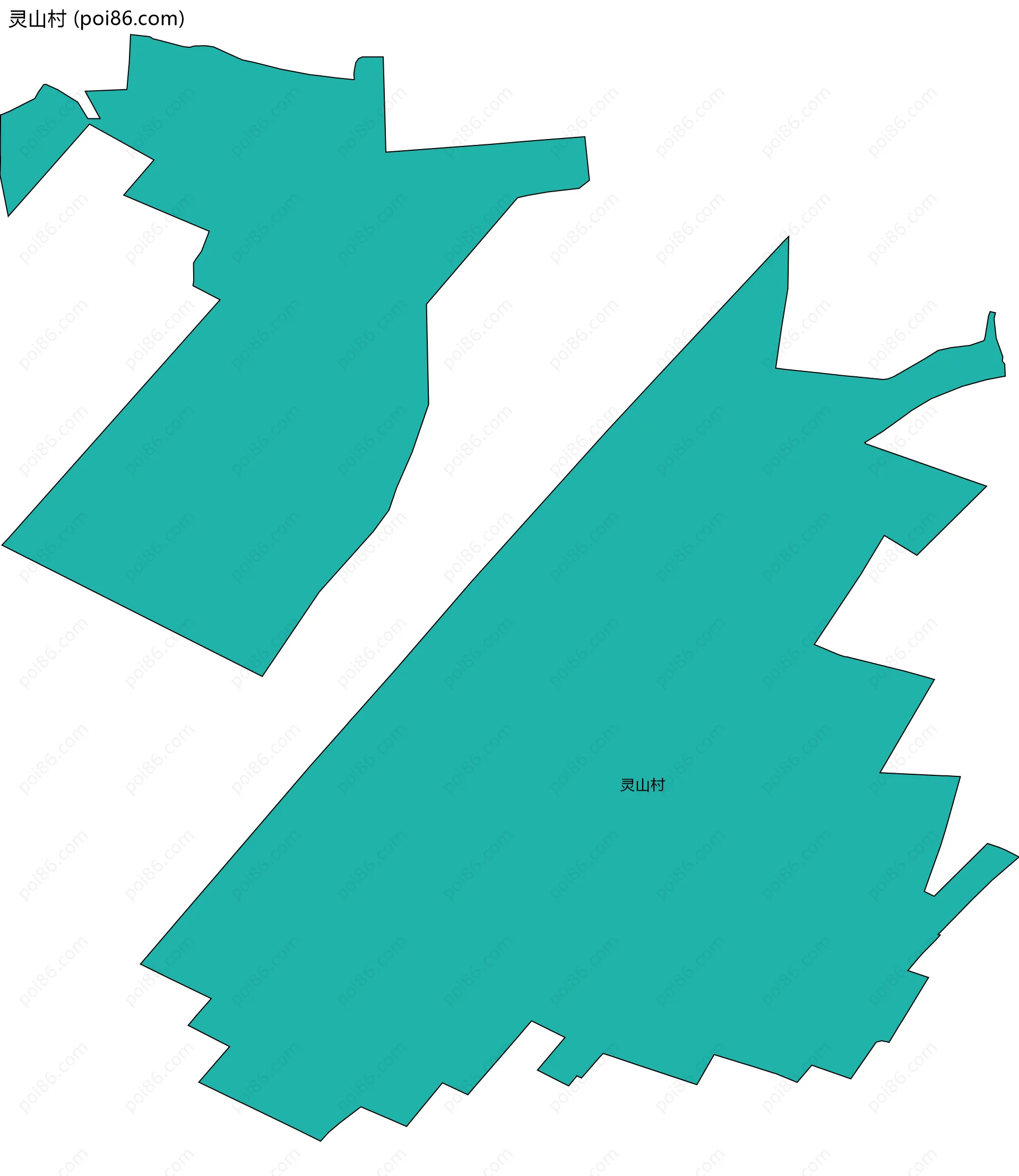 灵山村边界地图