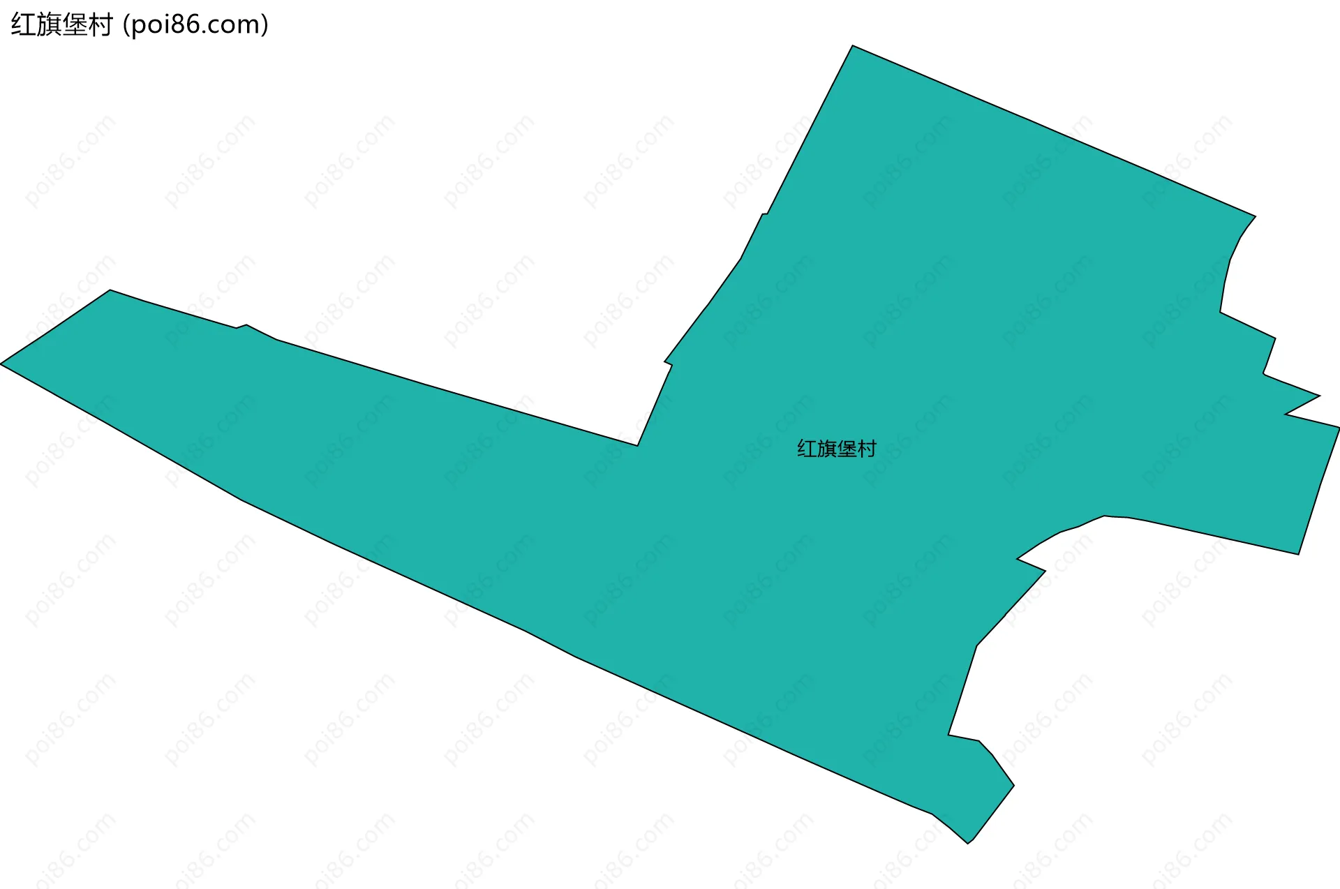 红旗堡村边界地图