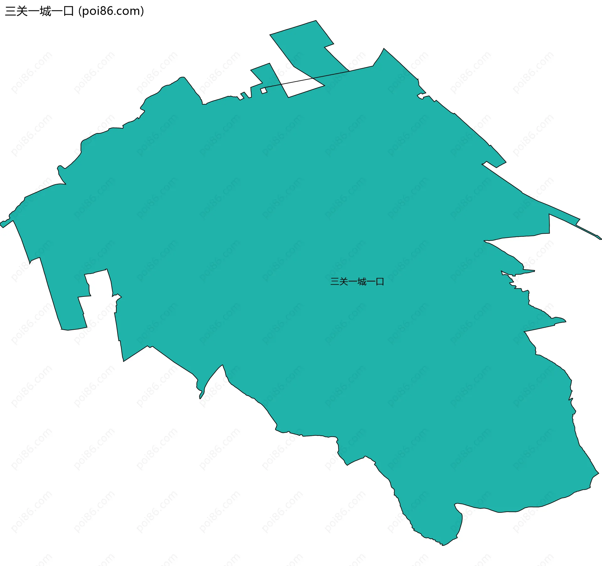 三关一城一口边界地图