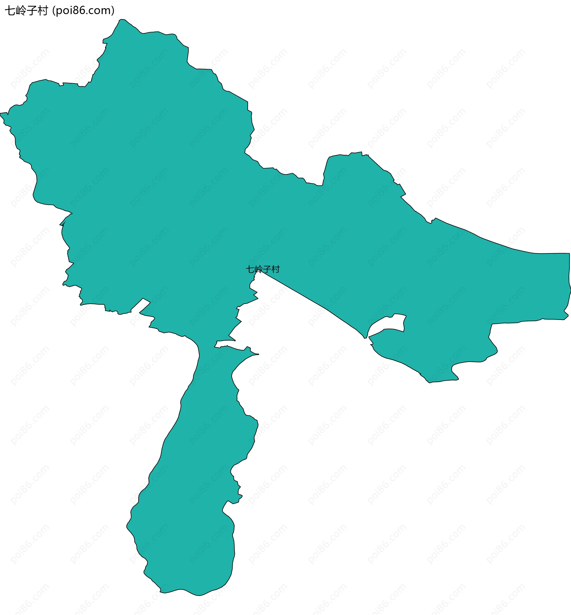 七岭子村边界地图