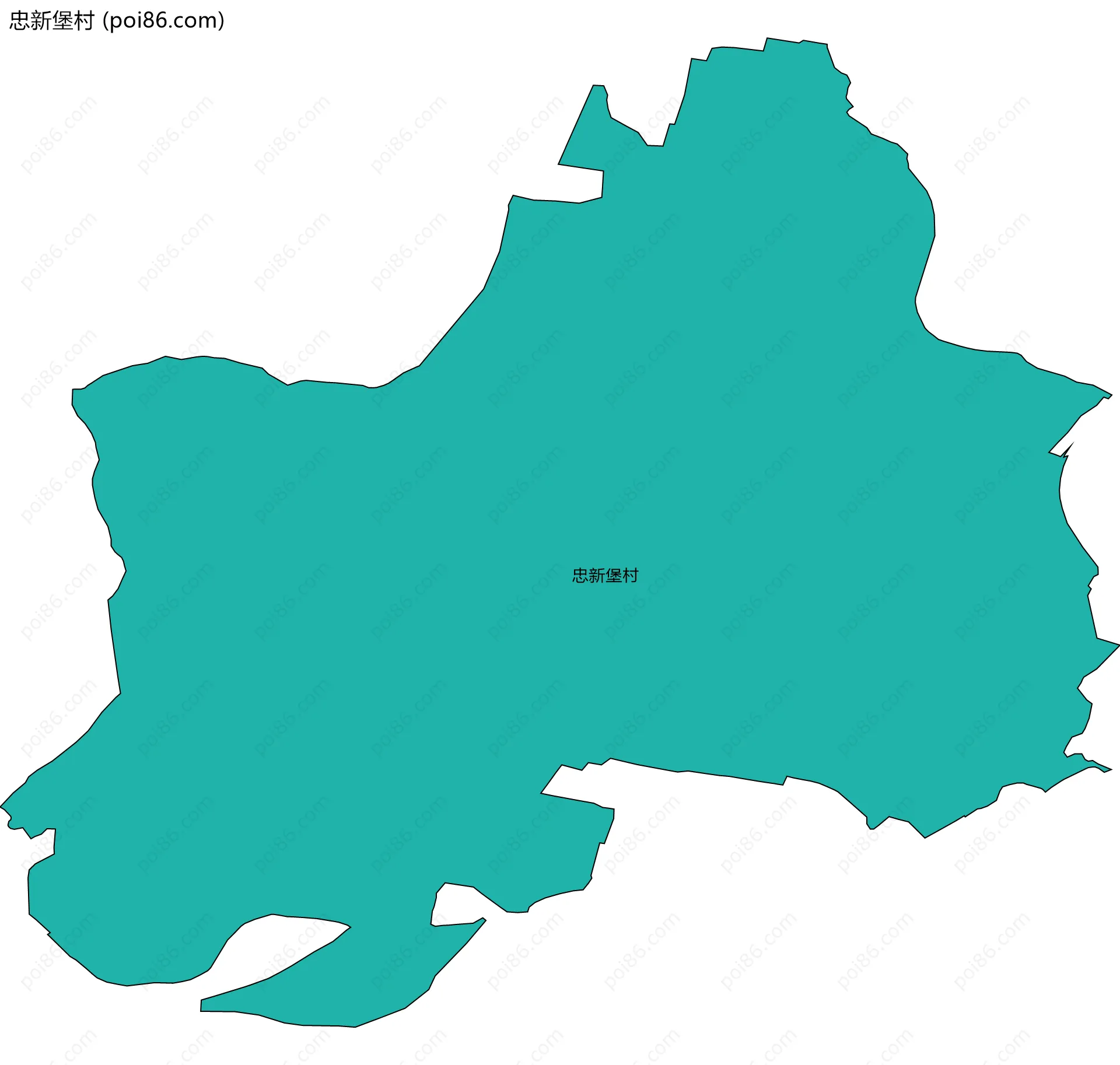 忠新堡村边界地图