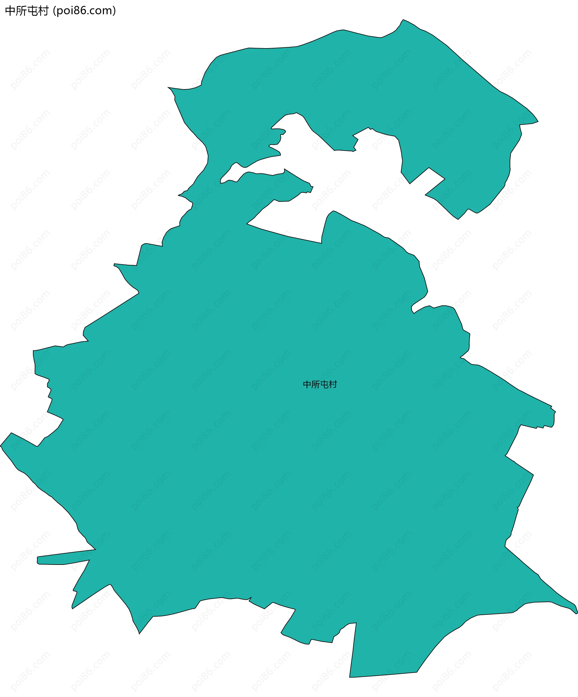 中所屯村边界地图