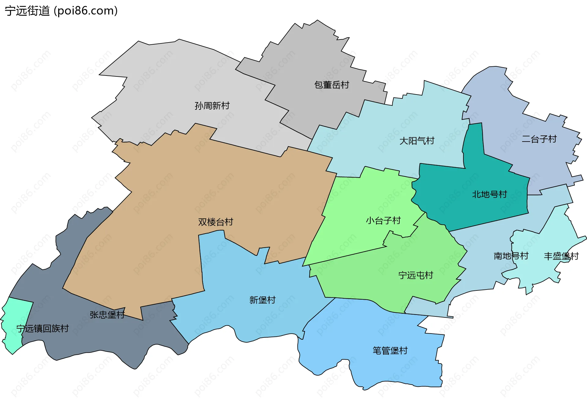 宁远街道边界地图(五级行政区划)