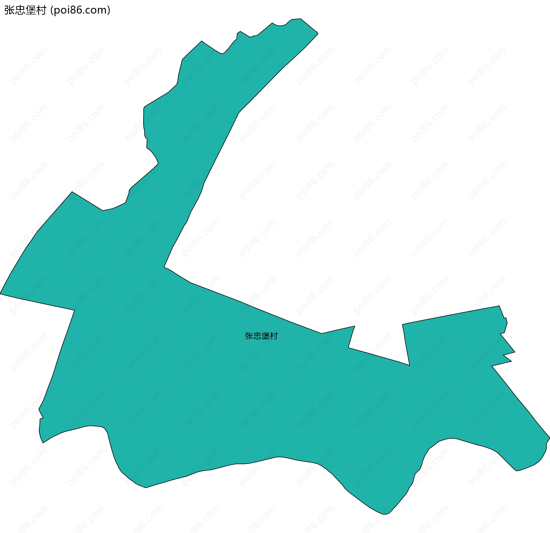 张忠堡村边界地图