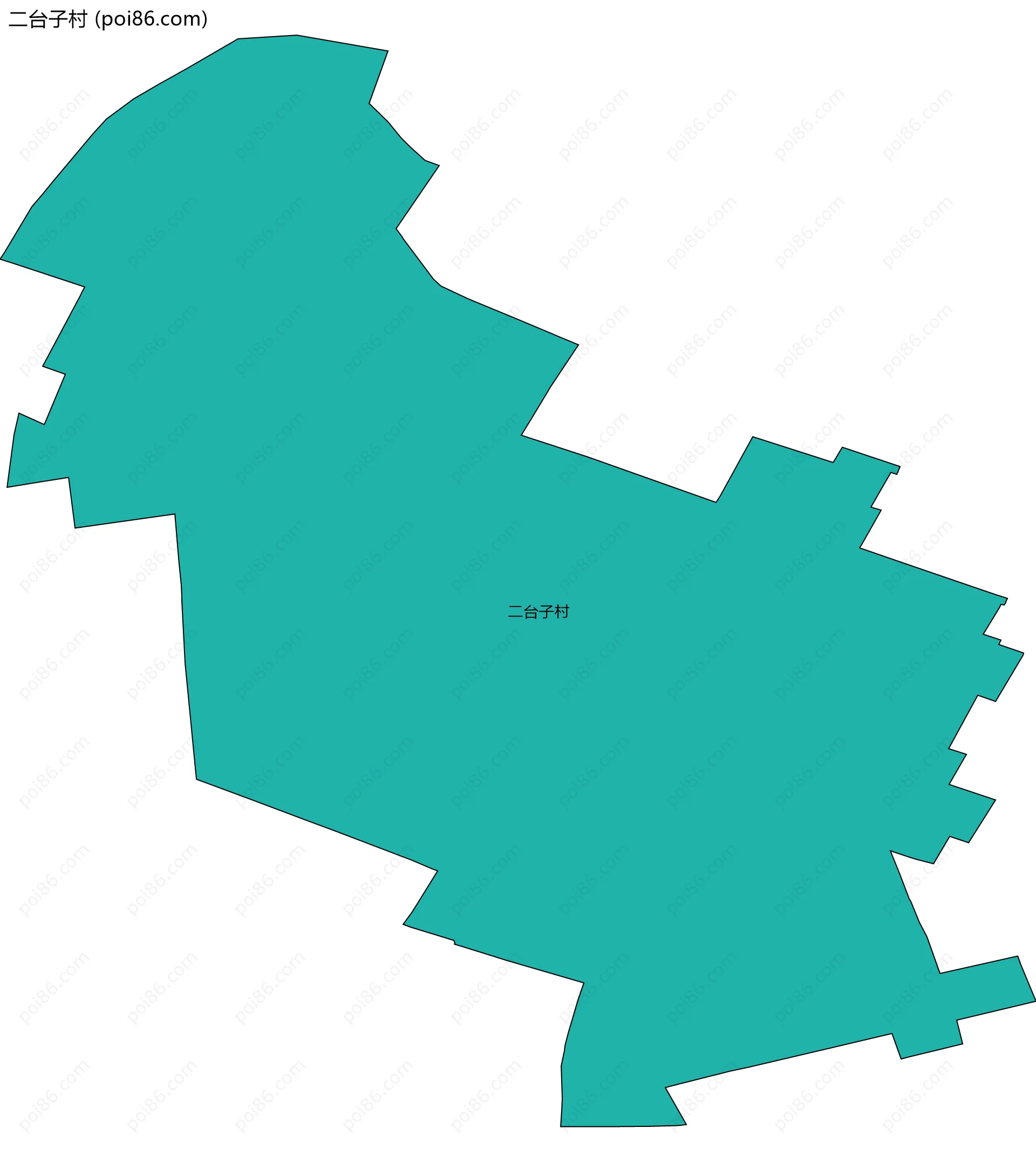 二台子村边界地图