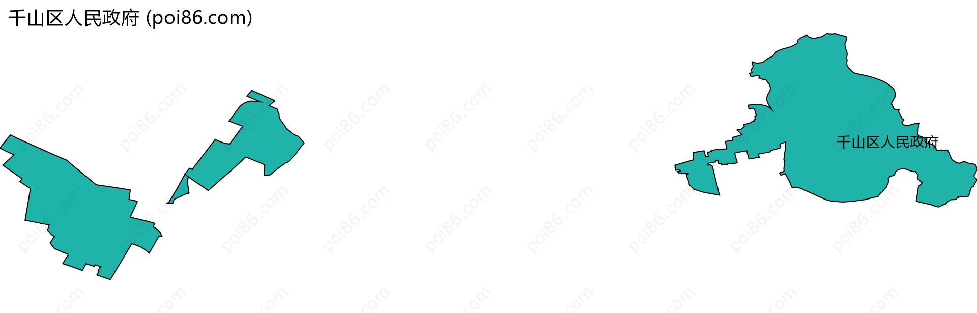 千山区人民政府边界地图(五级行政区划)