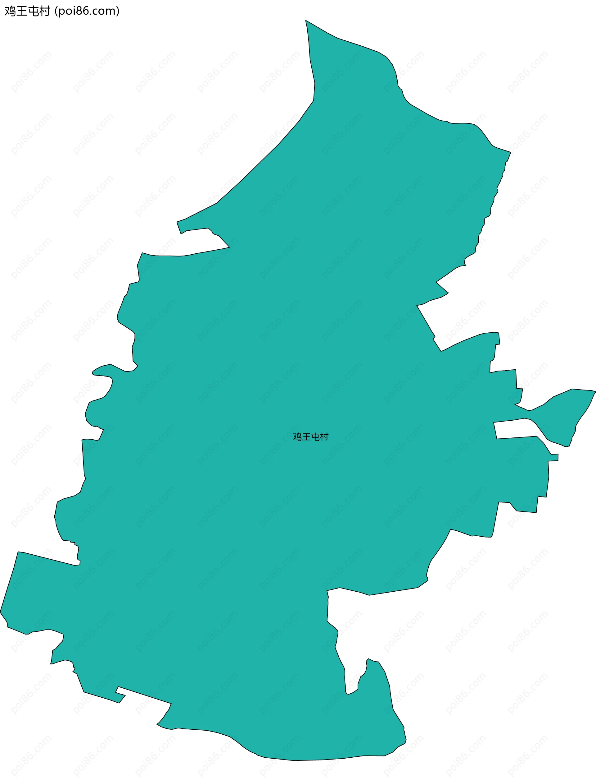 鸡王屯村边界地图