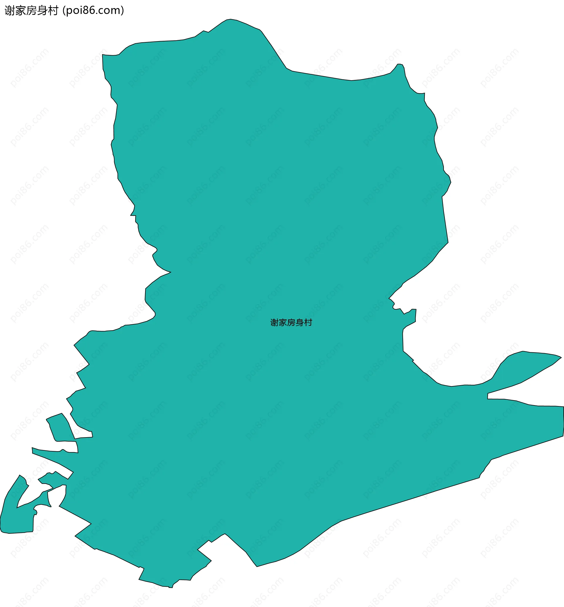 谢家房身村边界地图