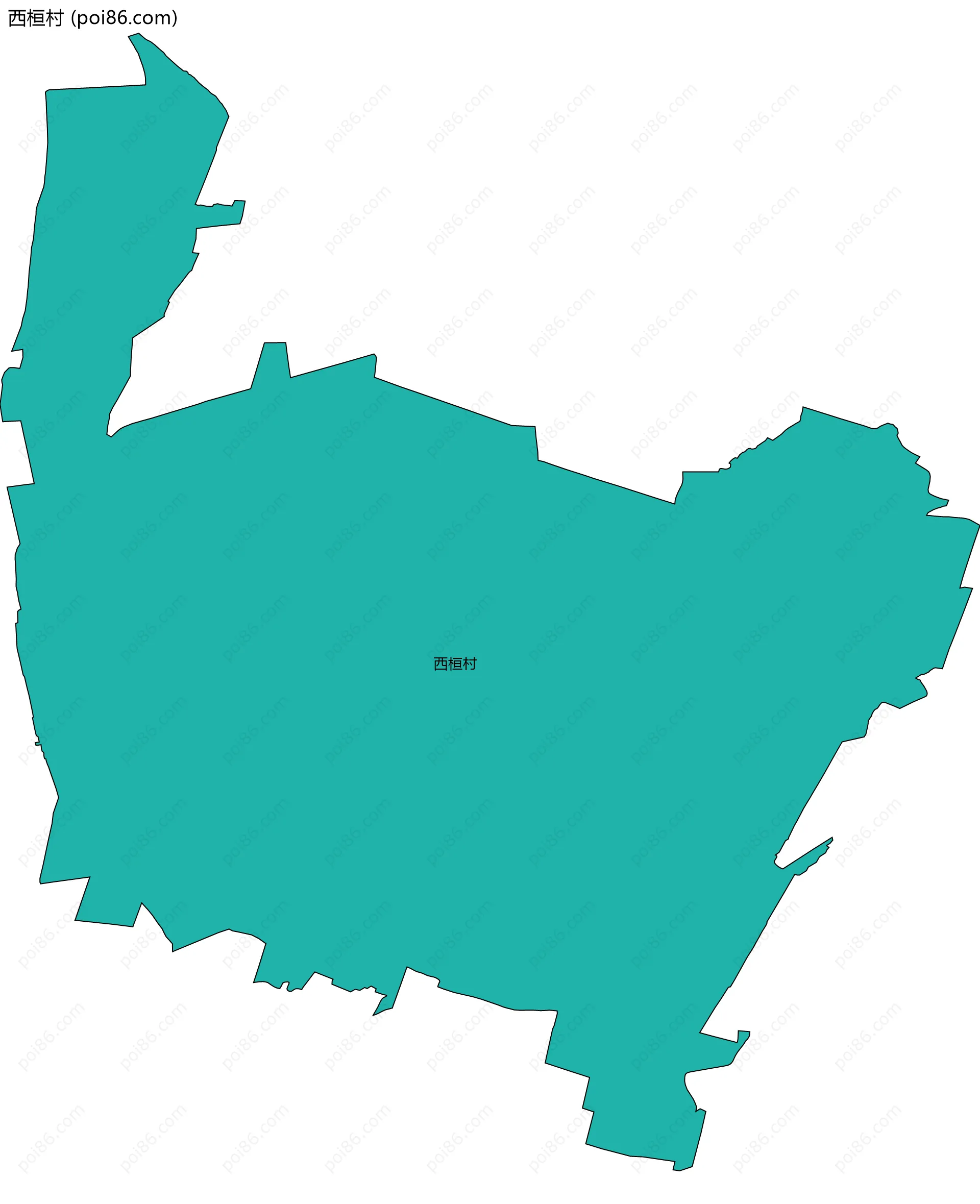 西桓村边界地图