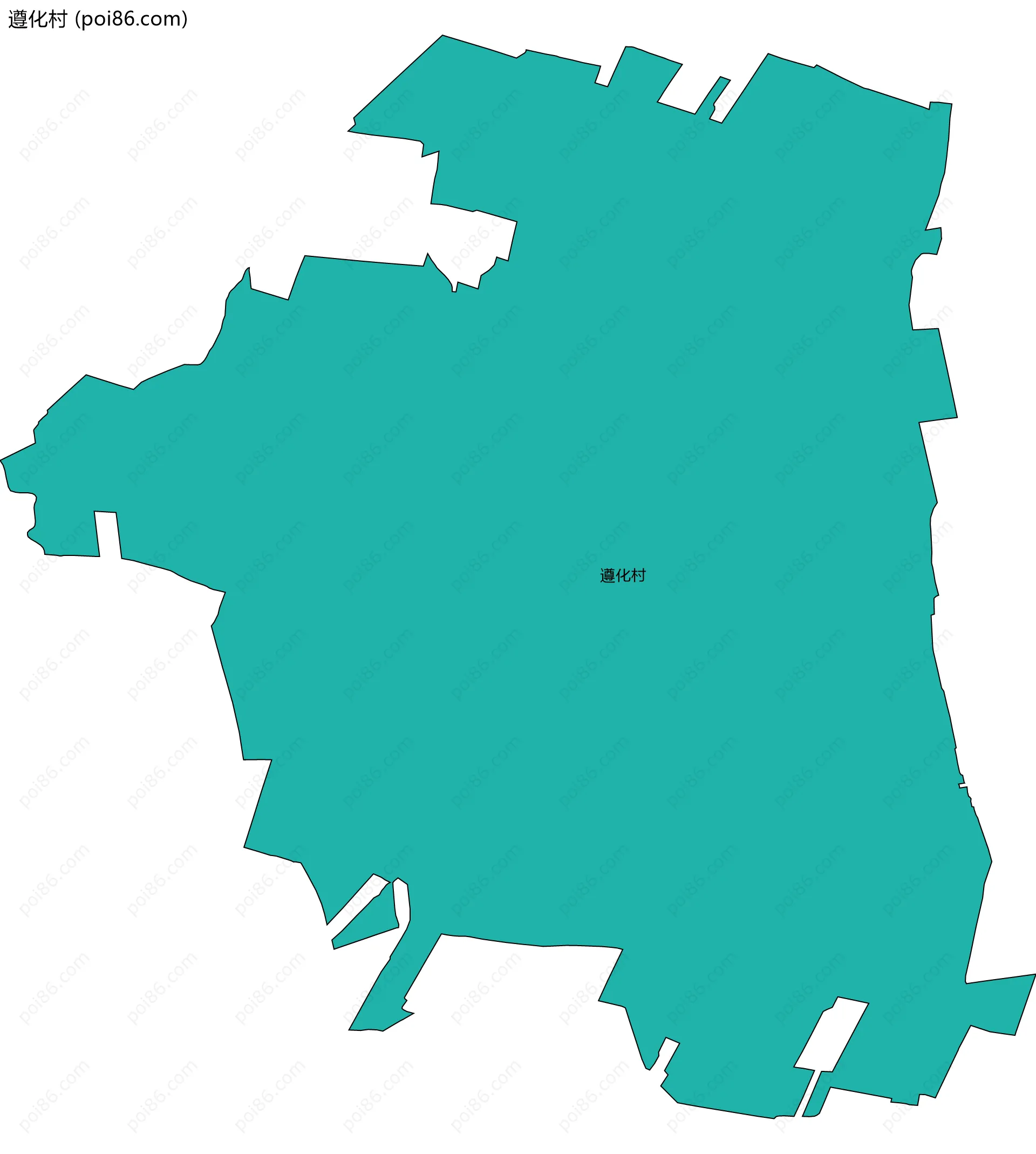 遵化村边界地图