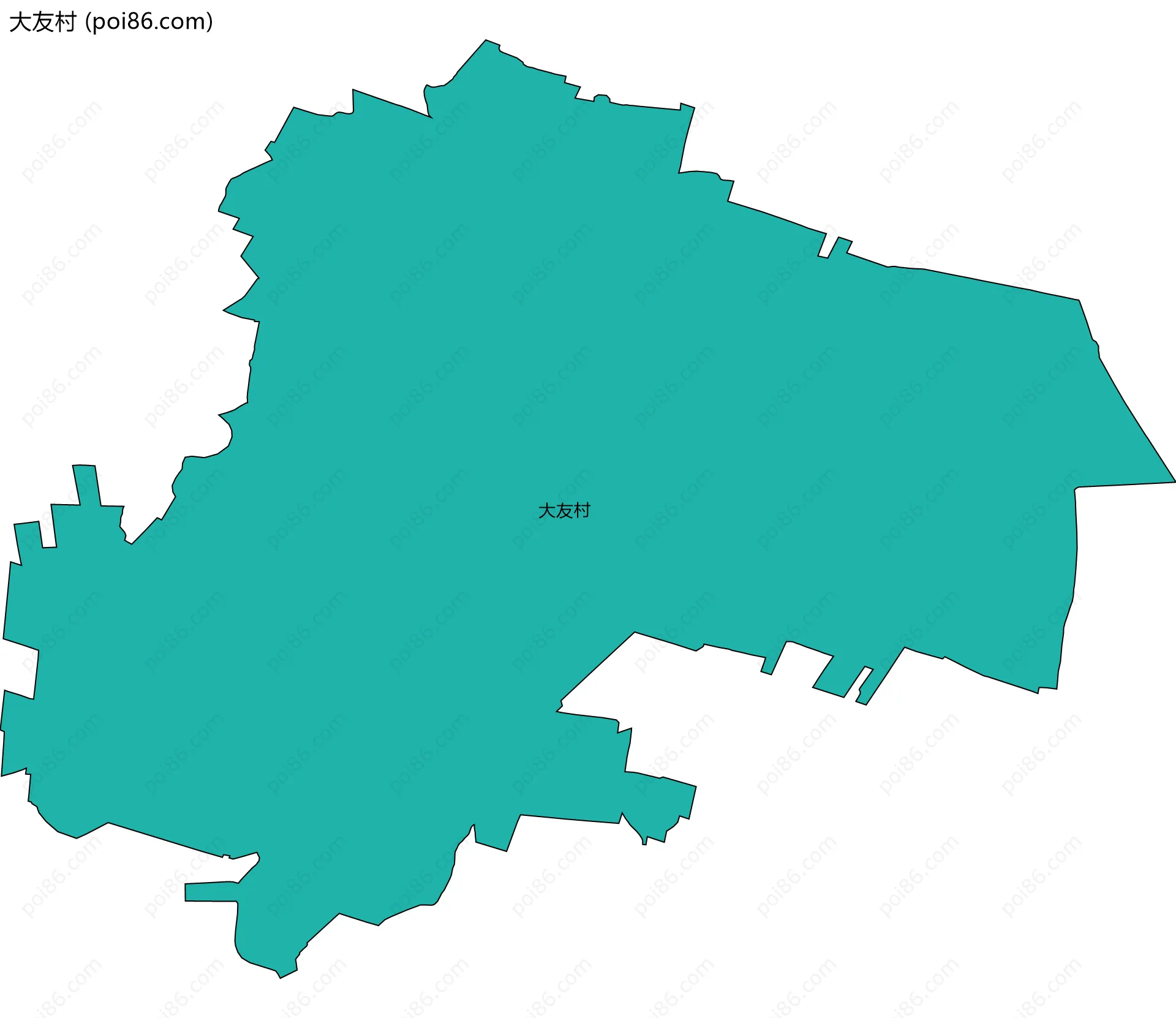 大友村边界地图
