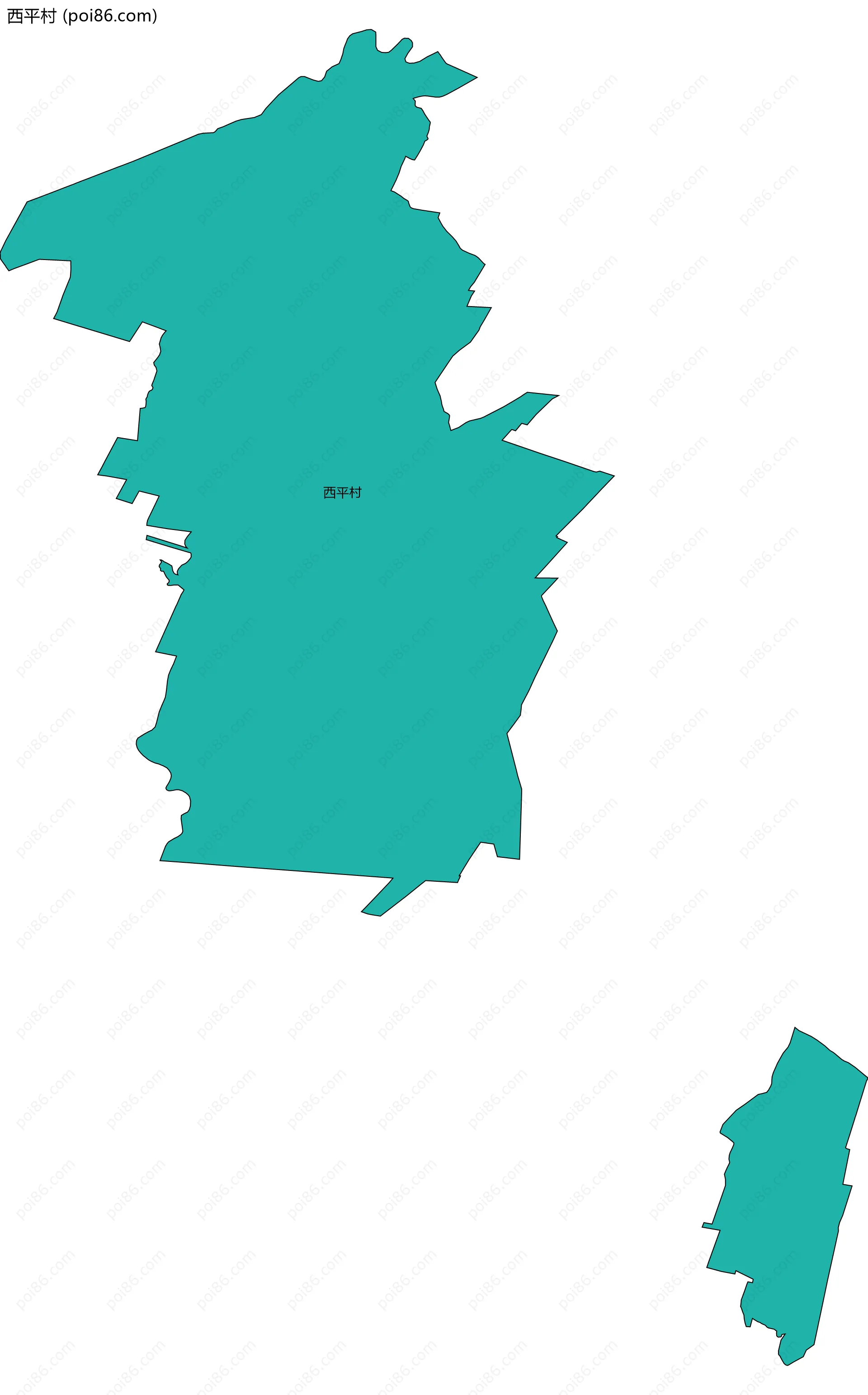 西平村边界地图