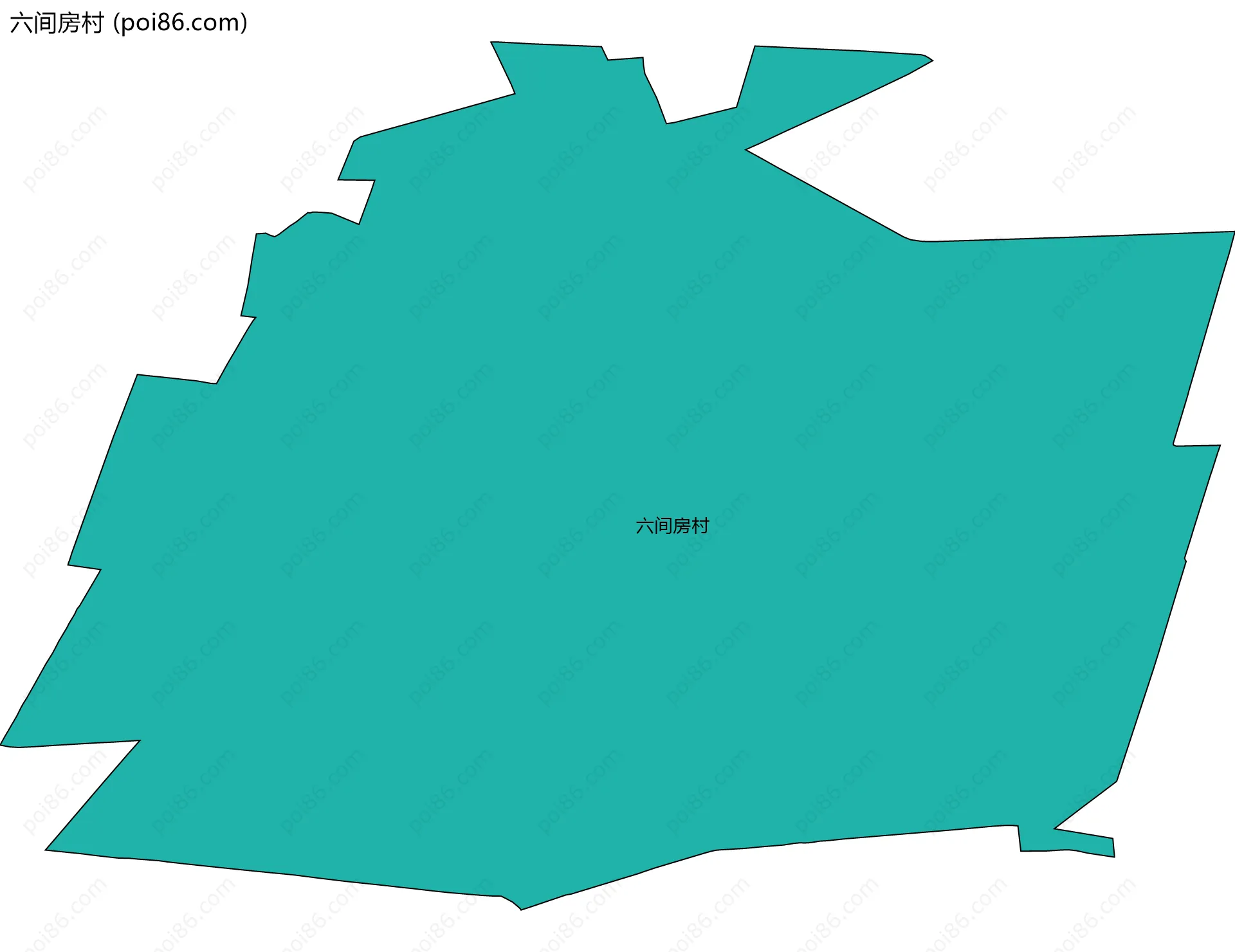 六间房村边界地图