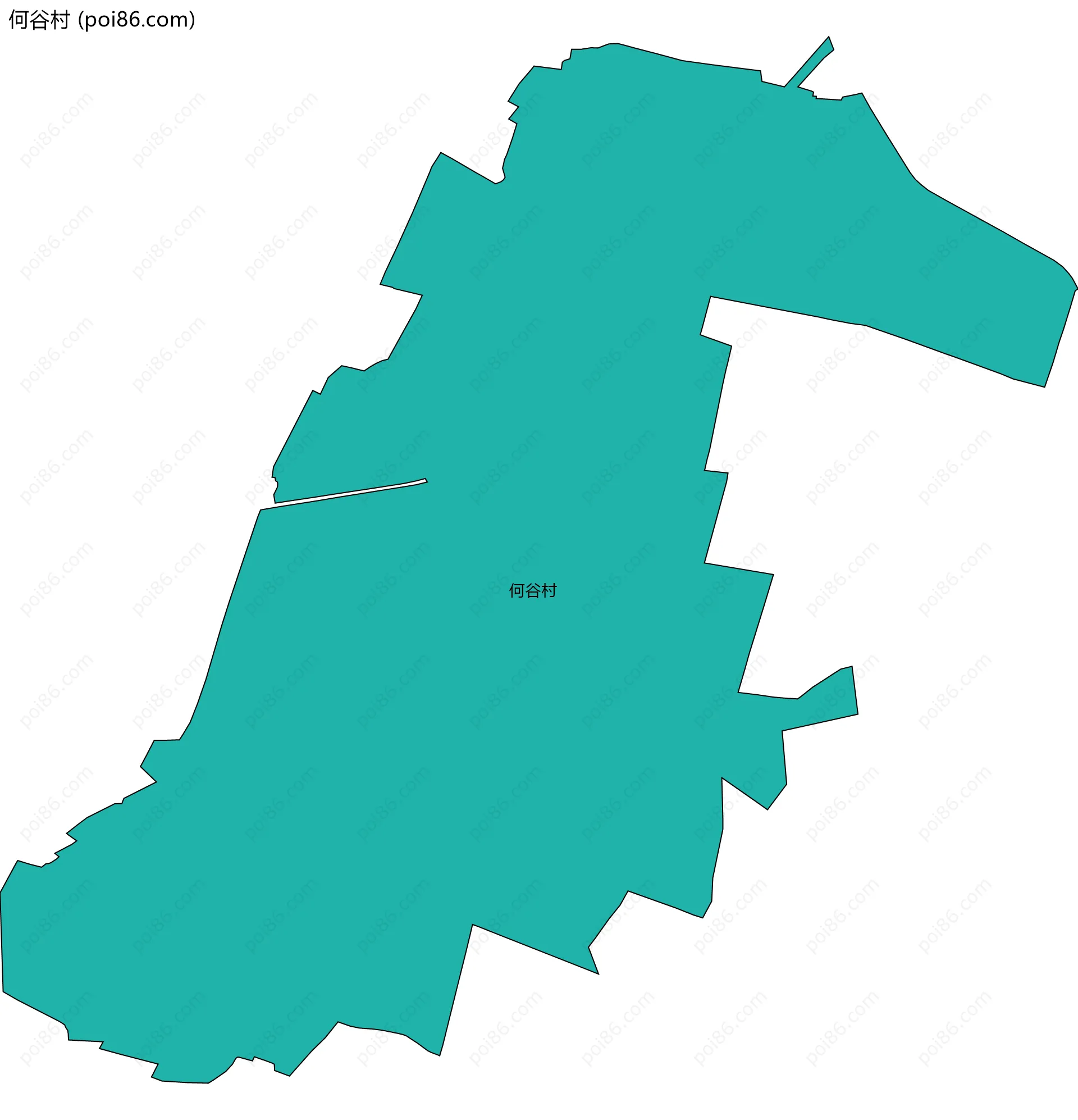 何谷村边界地图