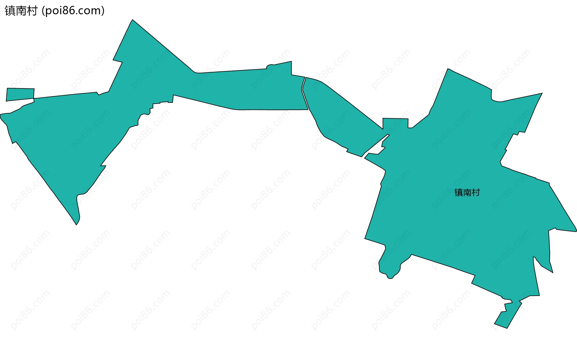 镇南村边界地图