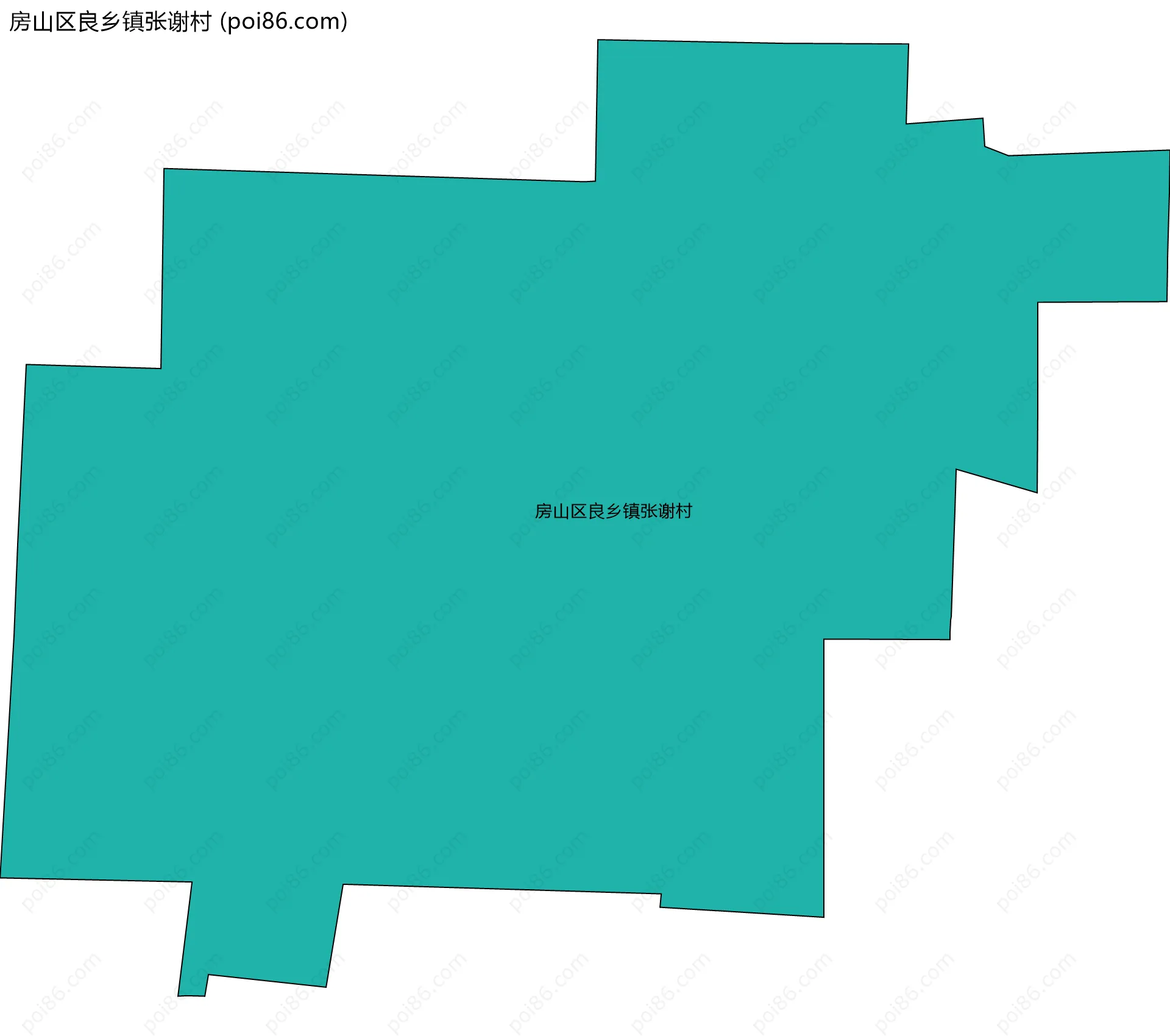 房山区良乡镇张谢村边界地图