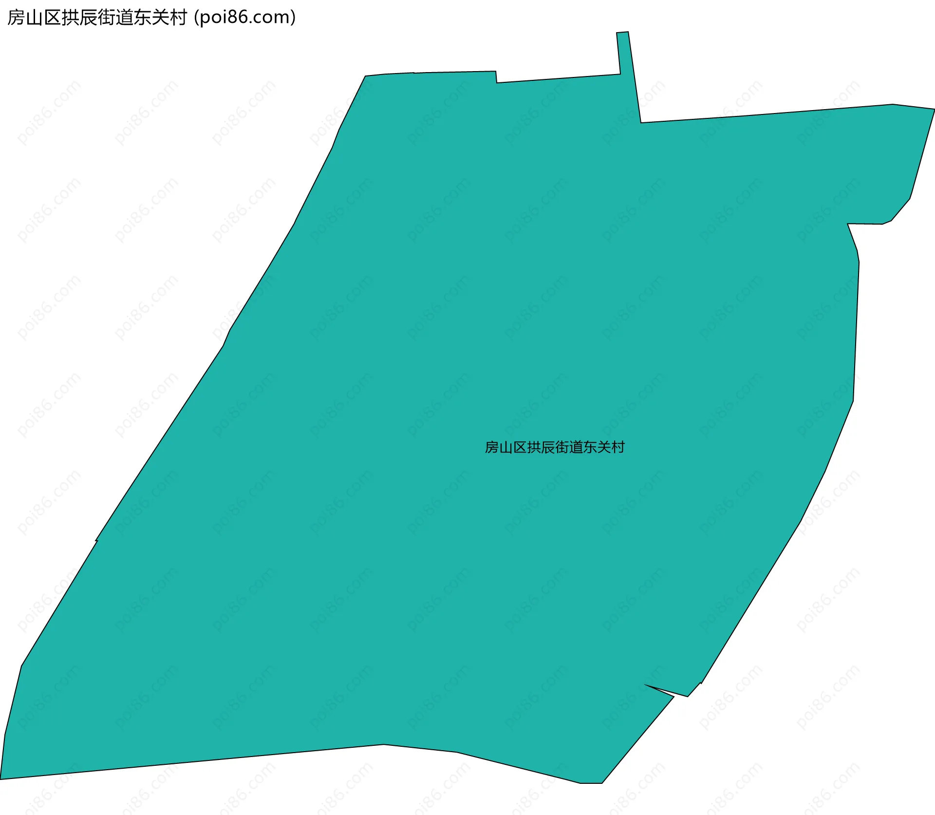 房山区拱辰街道东关村边界地图