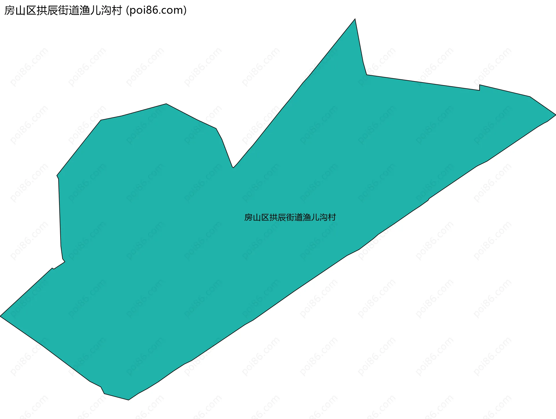 房山区拱辰街道渔儿沟村边界地图