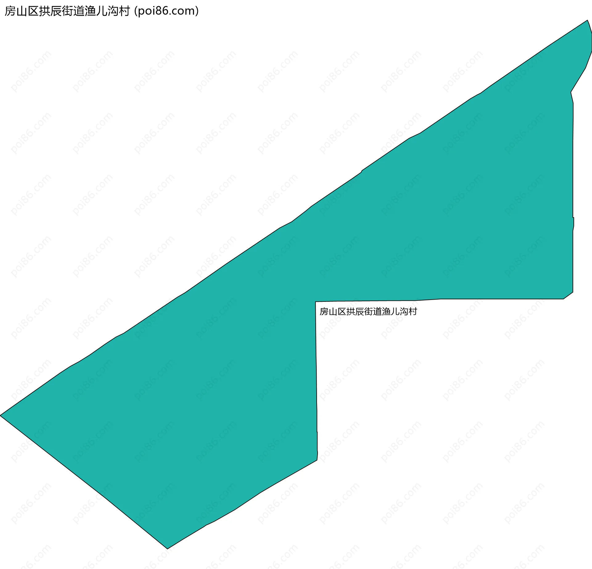 房山区拱辰街道渔儿沟村边界地图