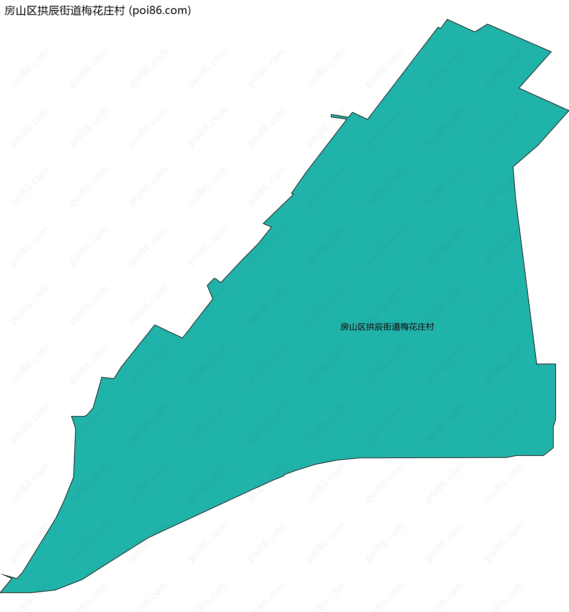 房山区拱辰街道梅花庄村边界地图