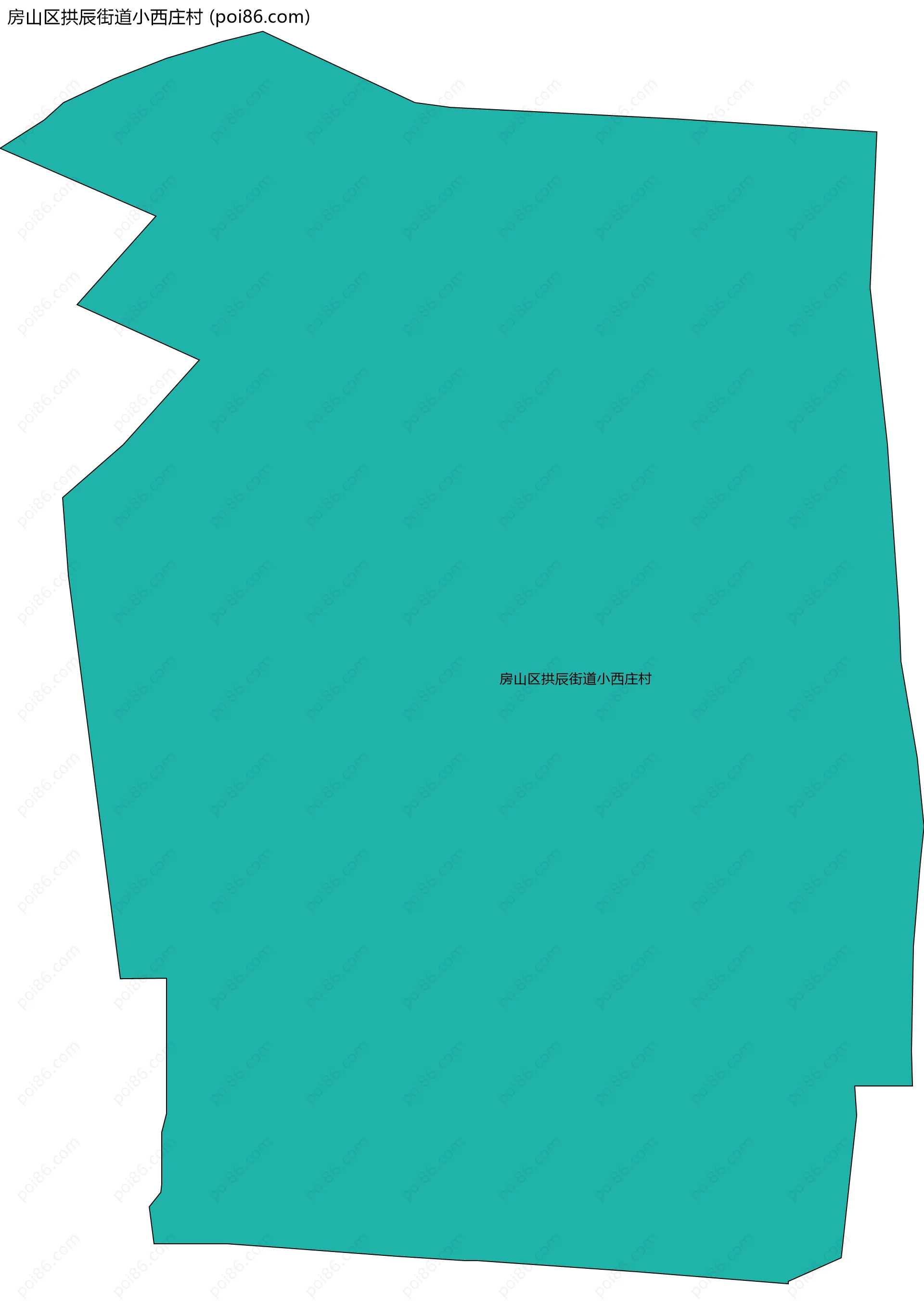 房山区拱辰街道小西庄村边界地图