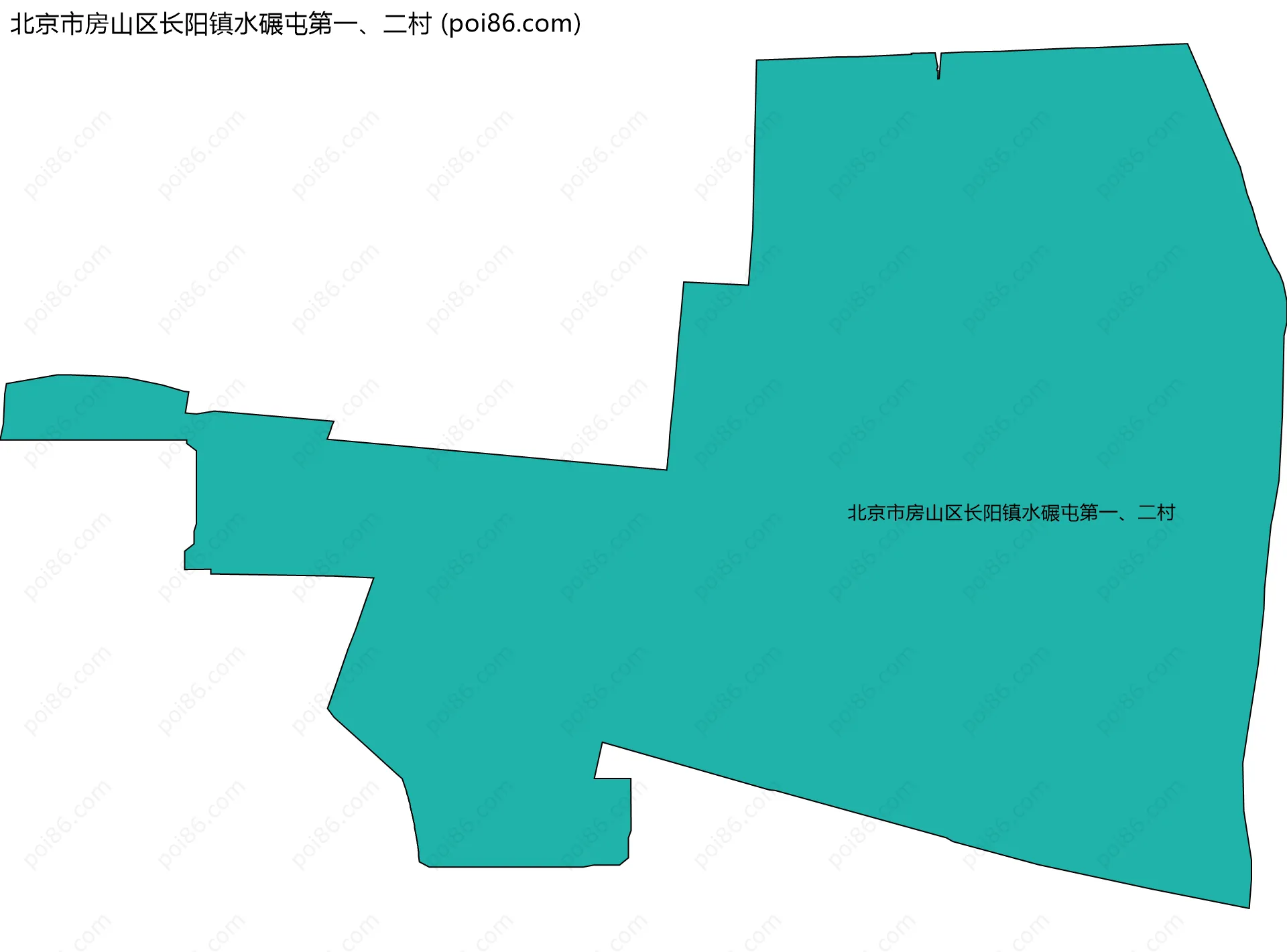 北京市房山区长阳镇水碾屯第一、二村边界地图