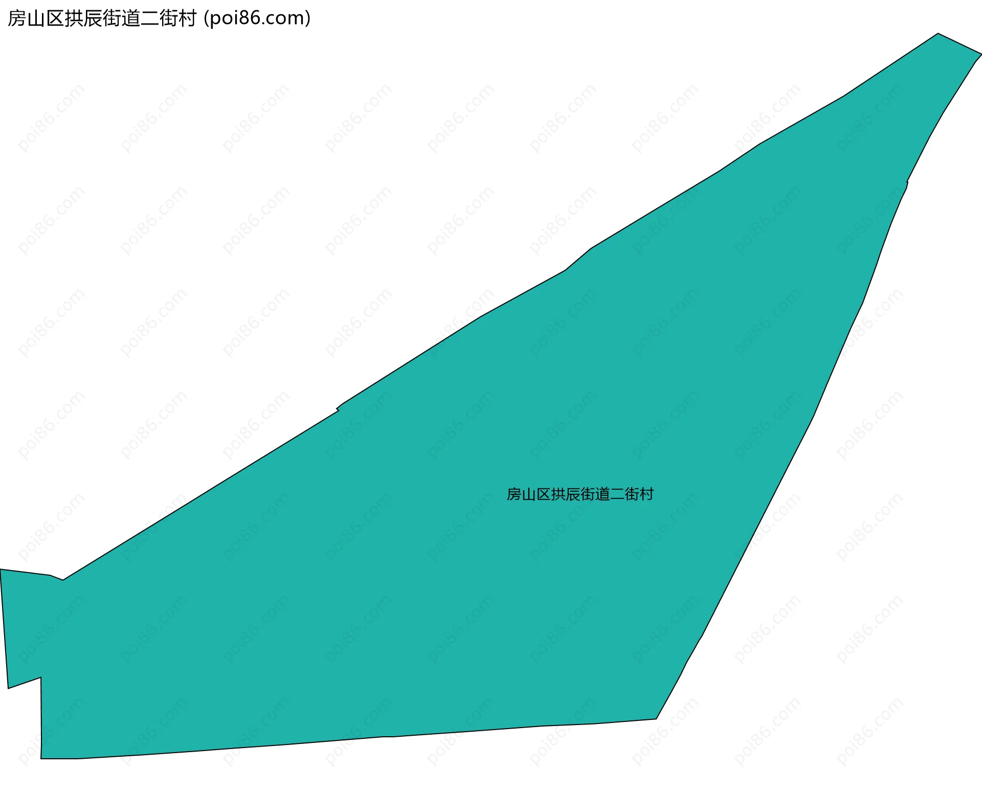 房山区拱辰街道二街村边界地图