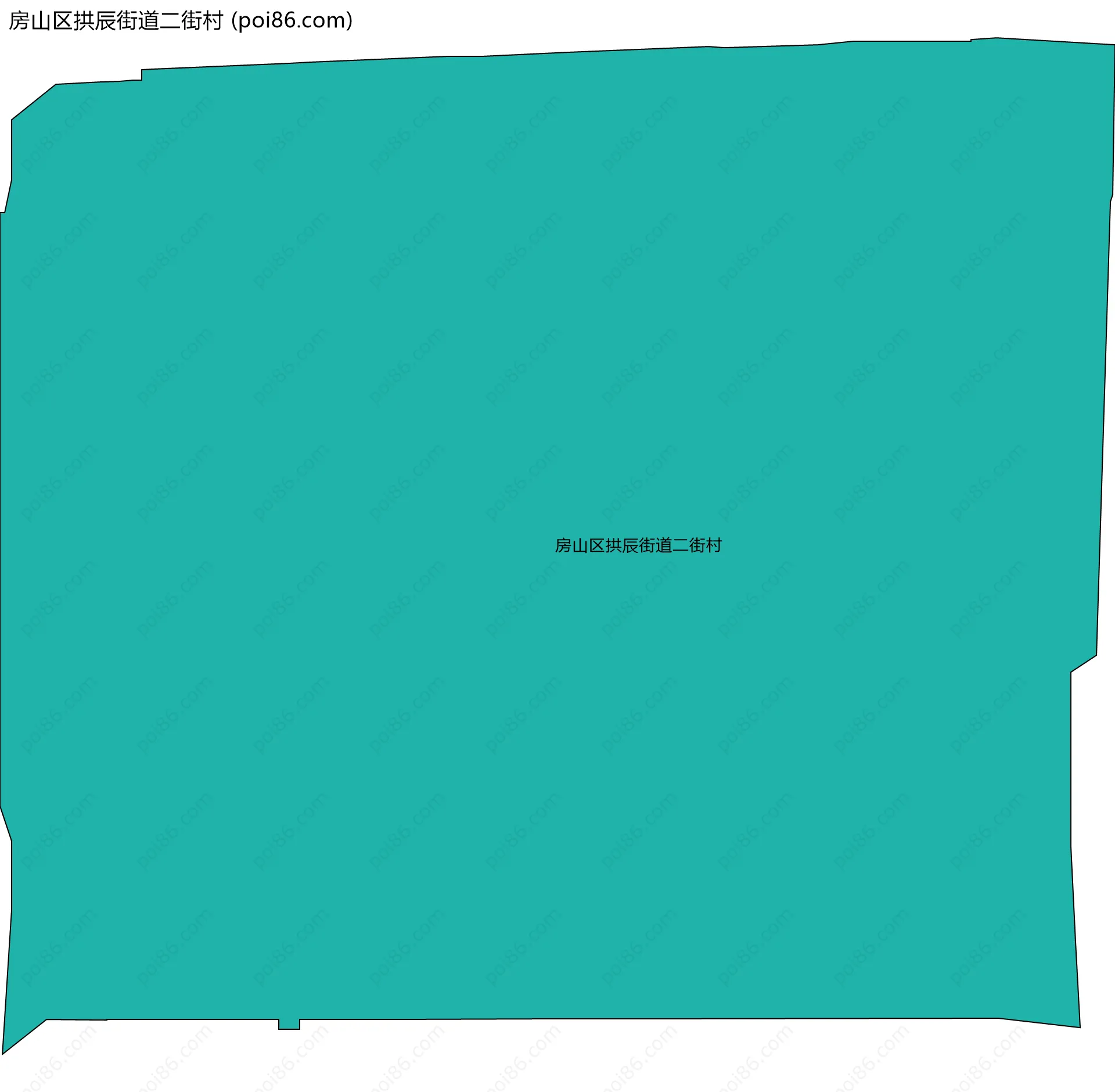 房山区拱辰街道二街村边界地图