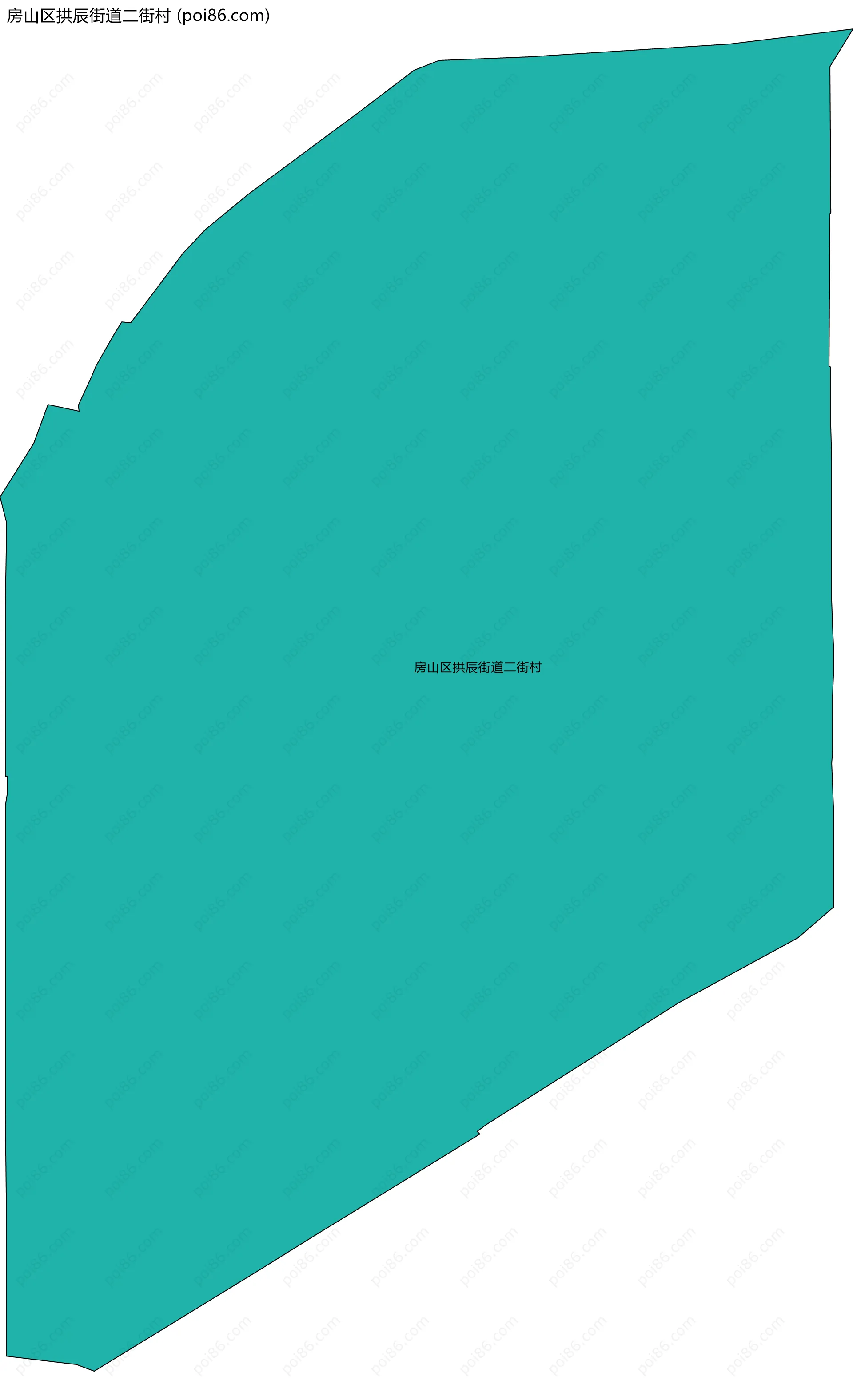 房山区拱辰街道二街村边界地图