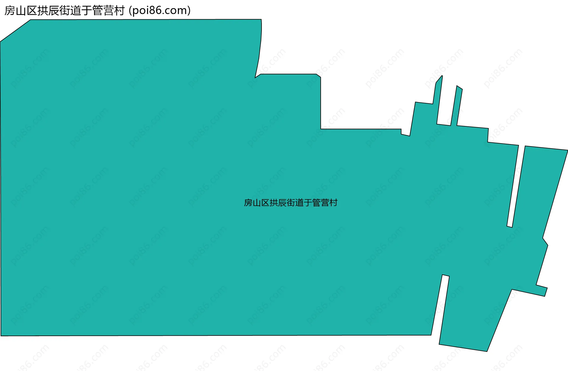 房山区拱辰街道于管营村边界地图
