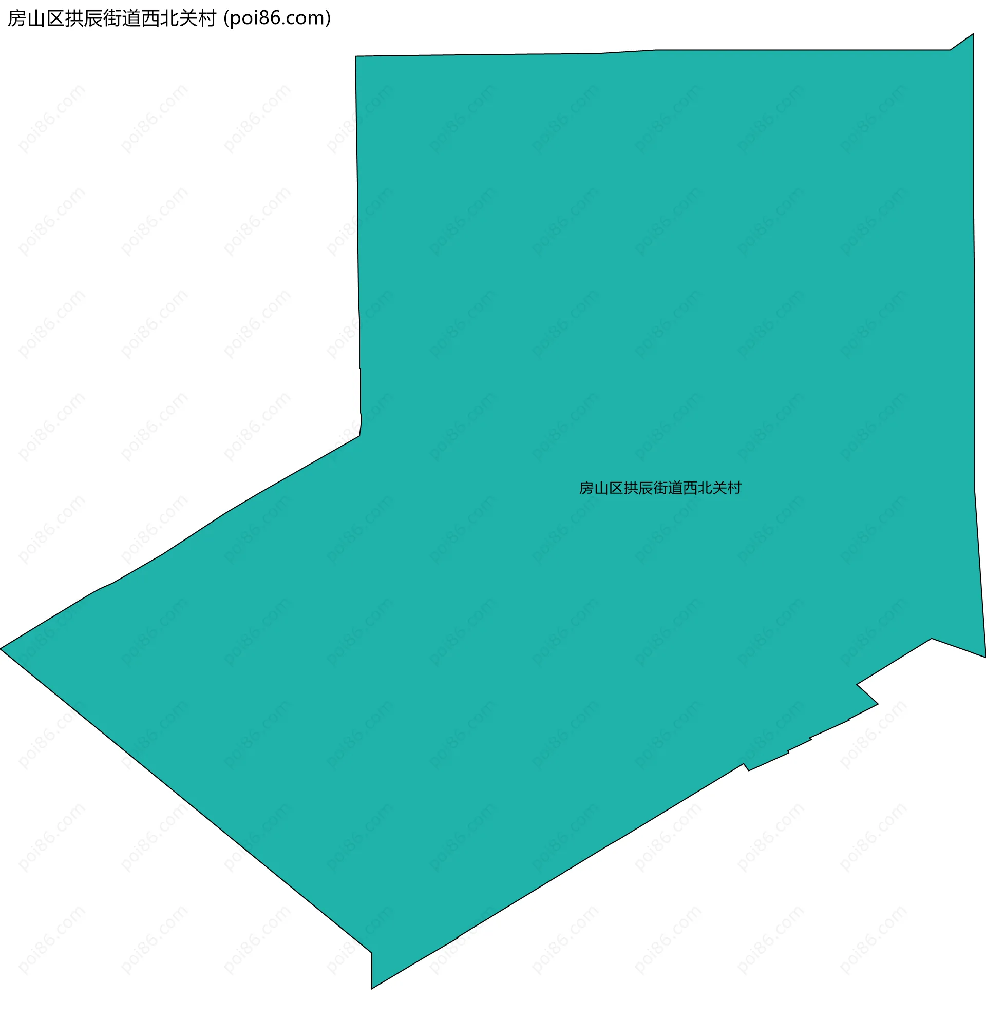 房山区拱辰街道西北关村边界地图