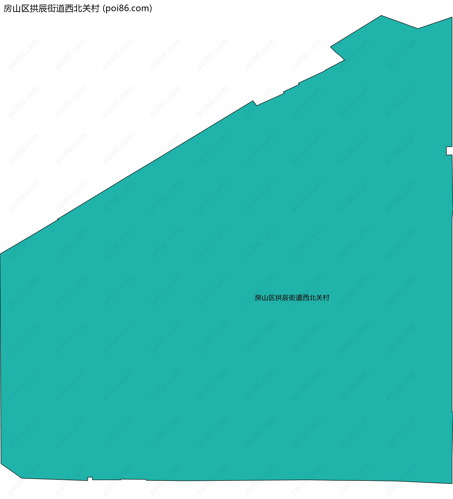 房山区拱辰街道西北关村边界地图