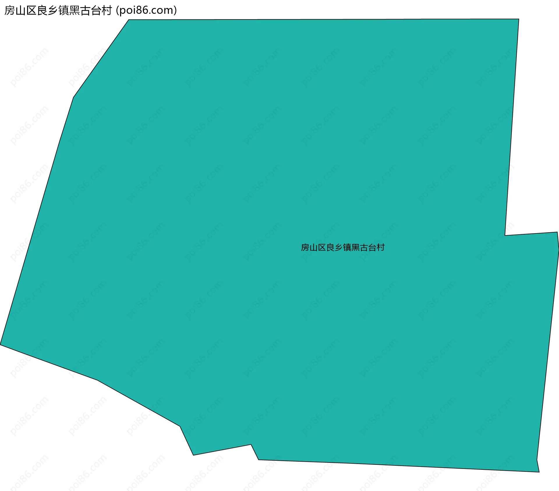 房山区良乡镇黑古台村边界地图