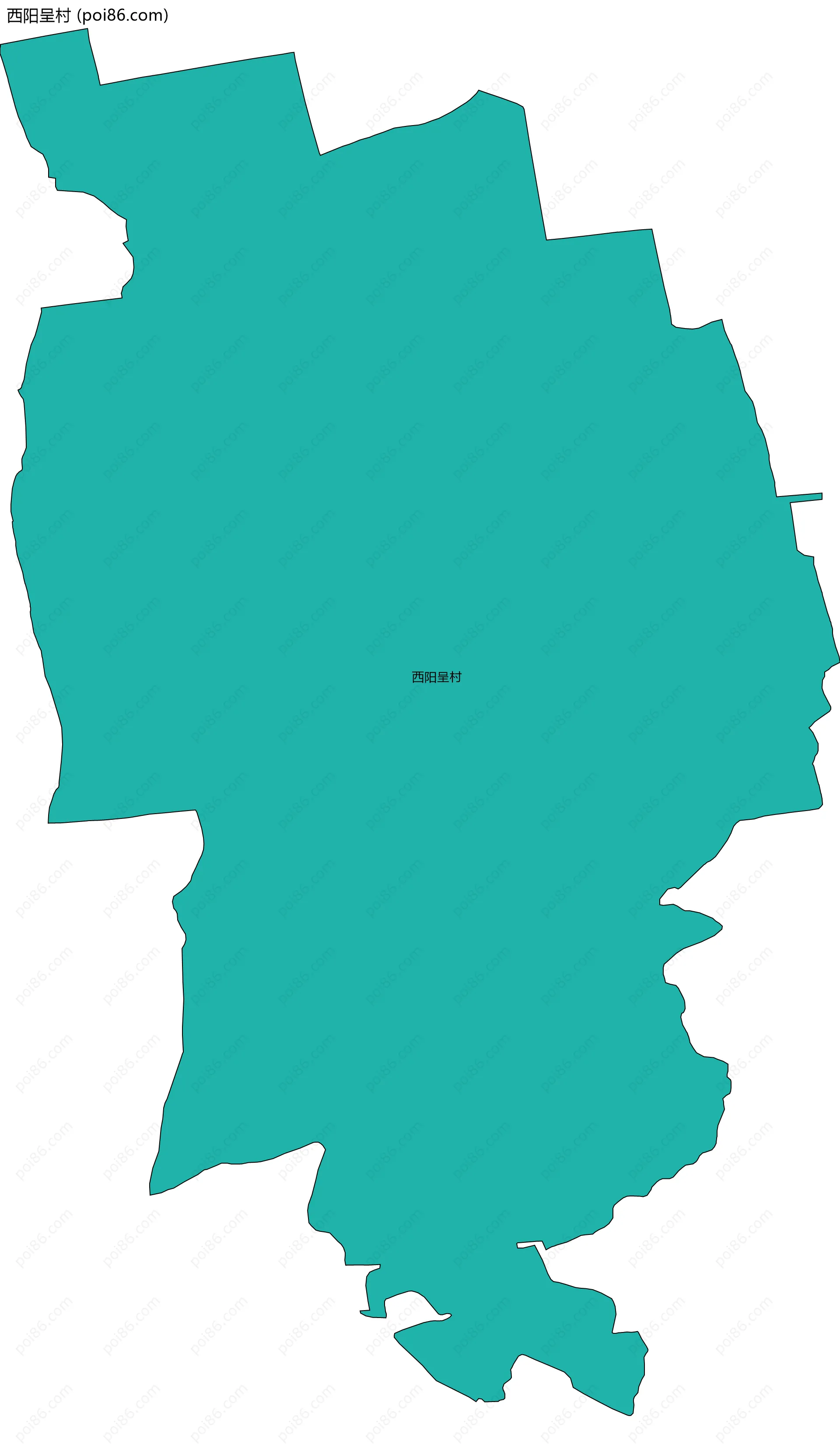 西阳呈村边界地图