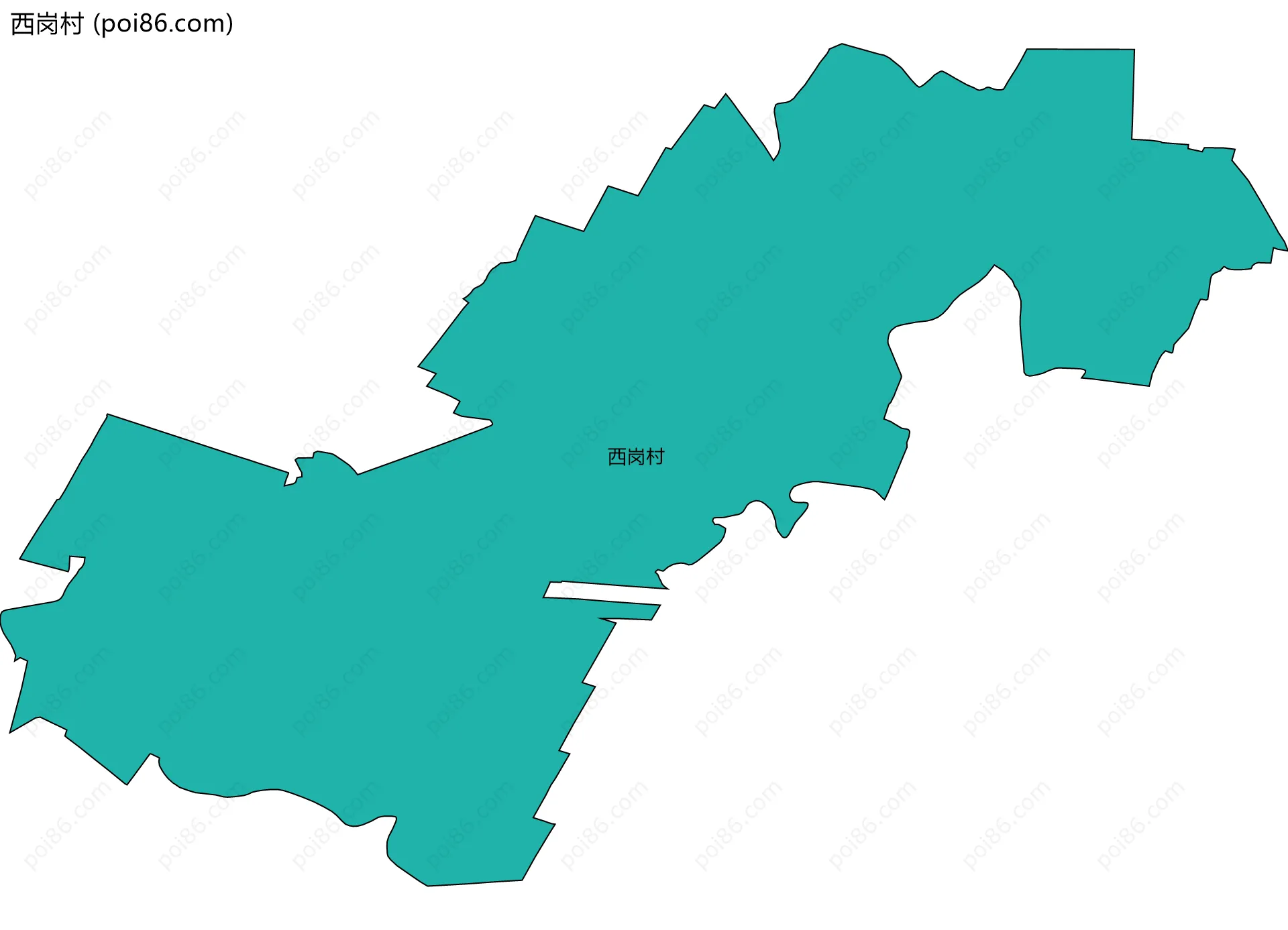 西岗村边界地图