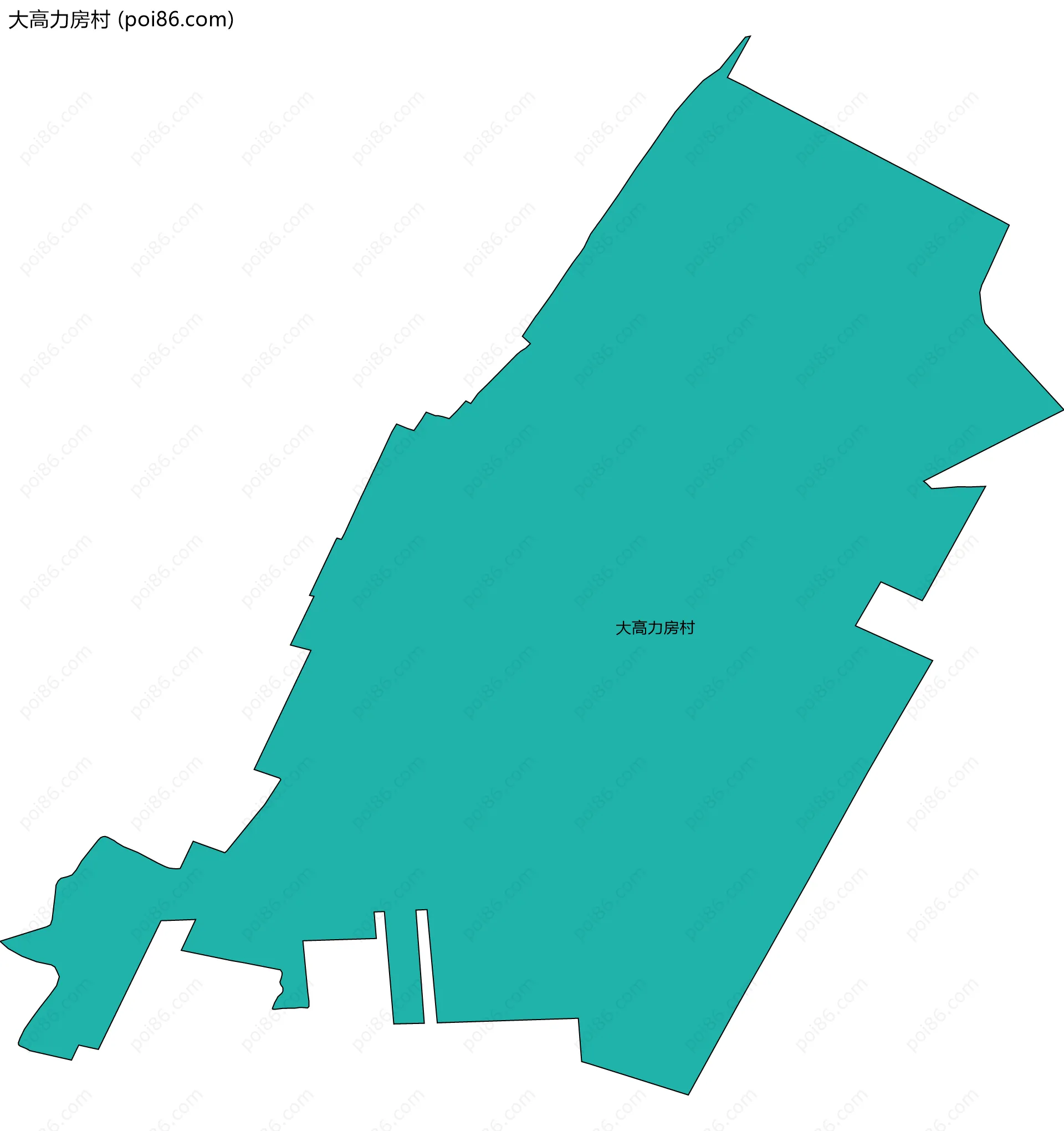 大高力房村边界地图