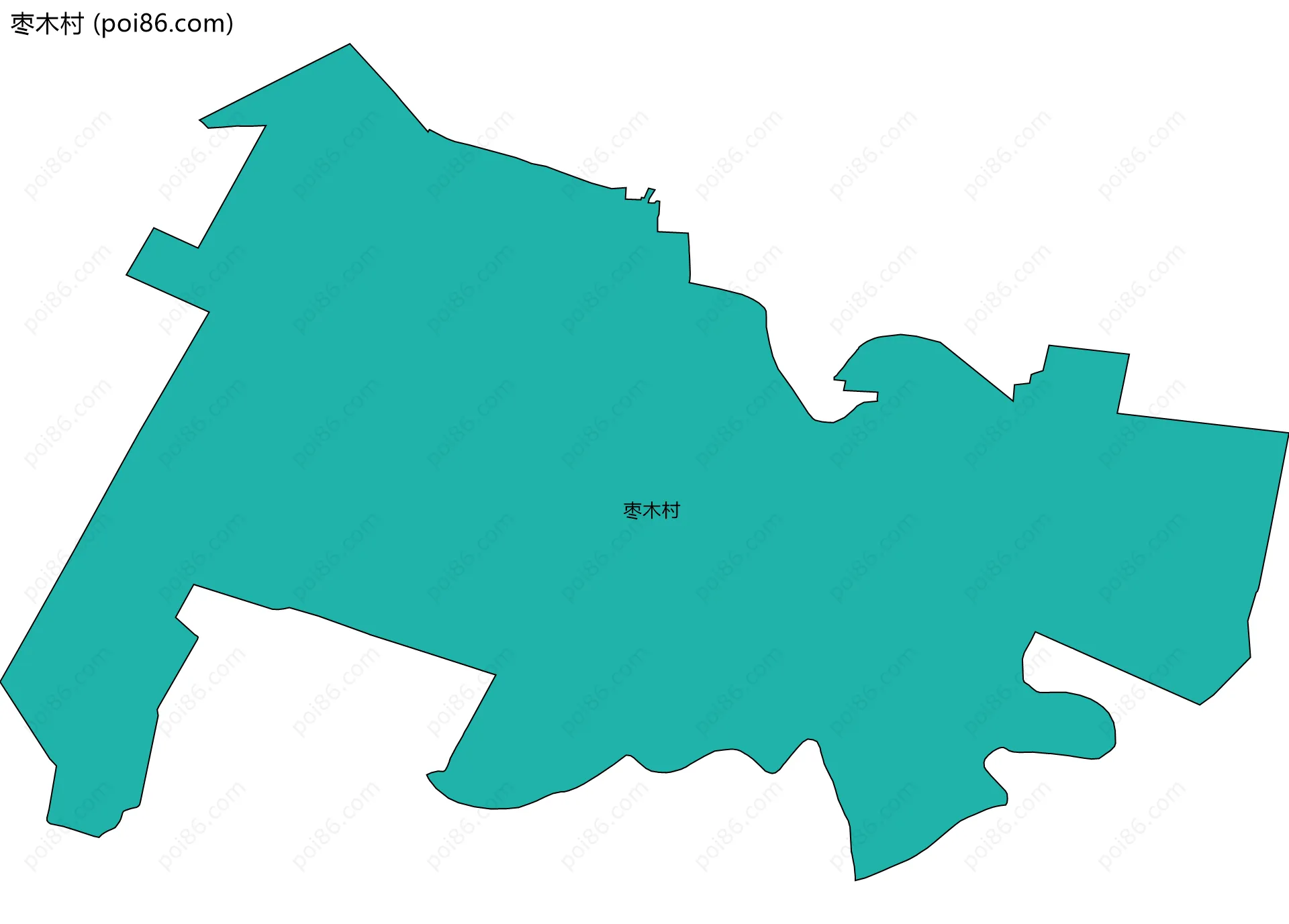 枣木村边界地图