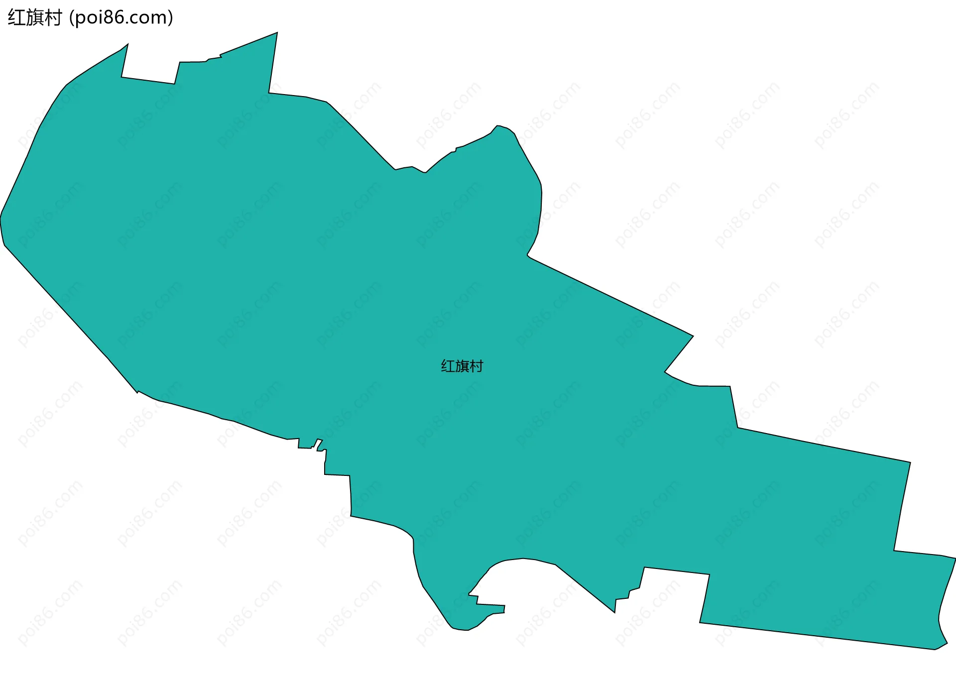 红旗村边界地图