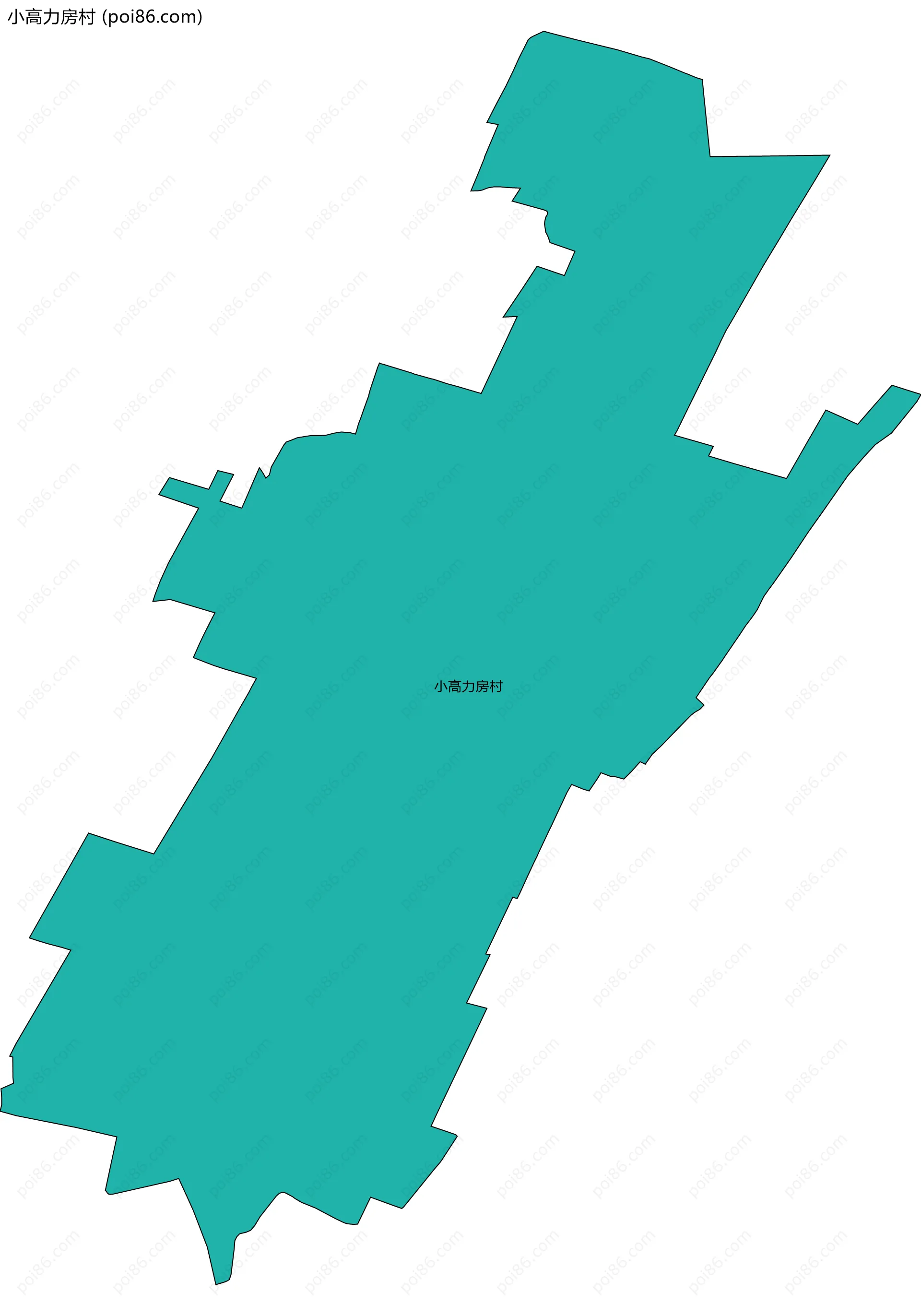 小高力房村边界地图