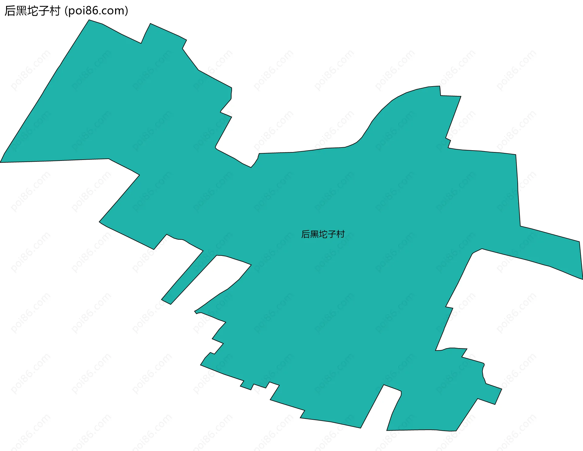 后黑坨子村边界地图