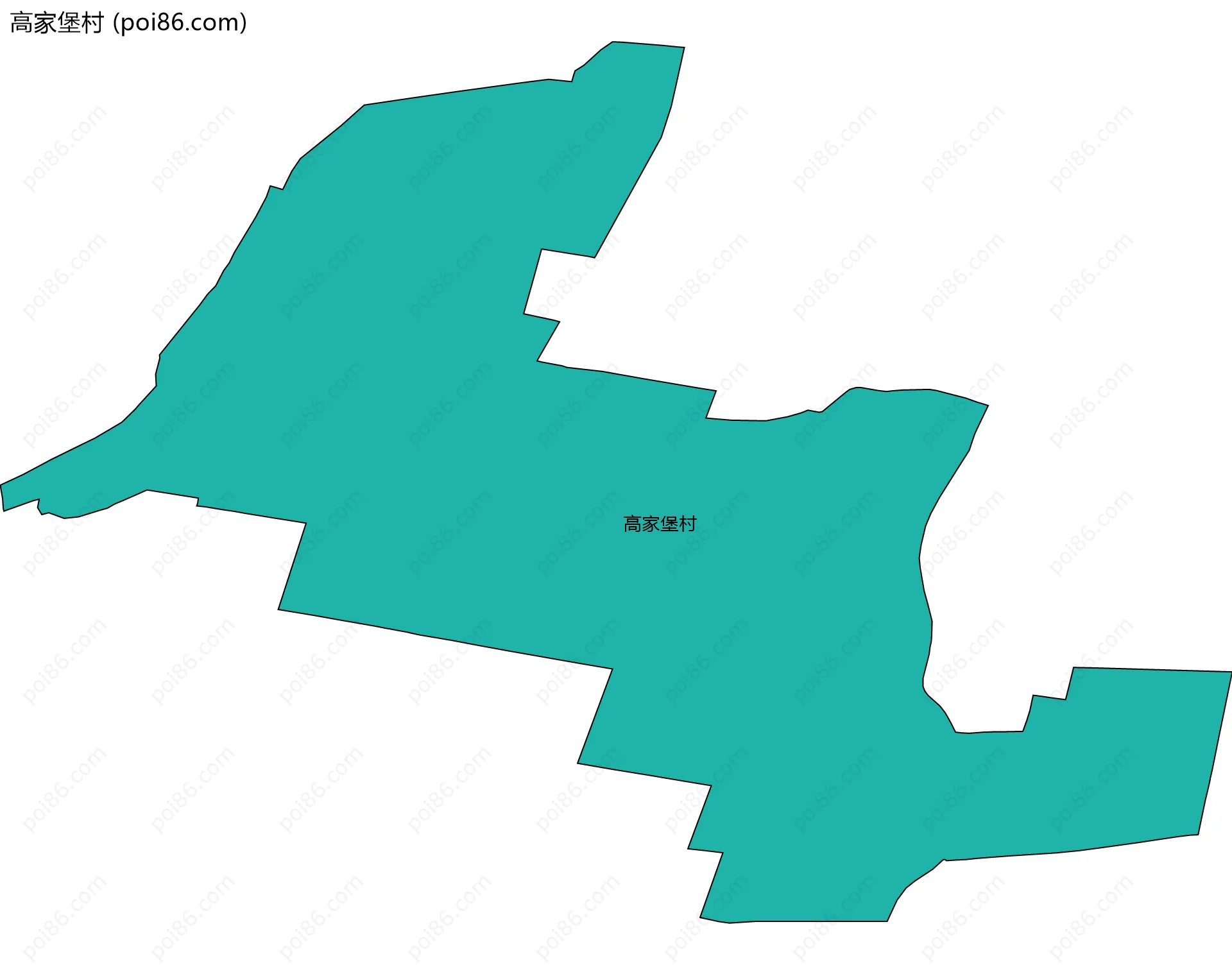 高家堡村边界地图