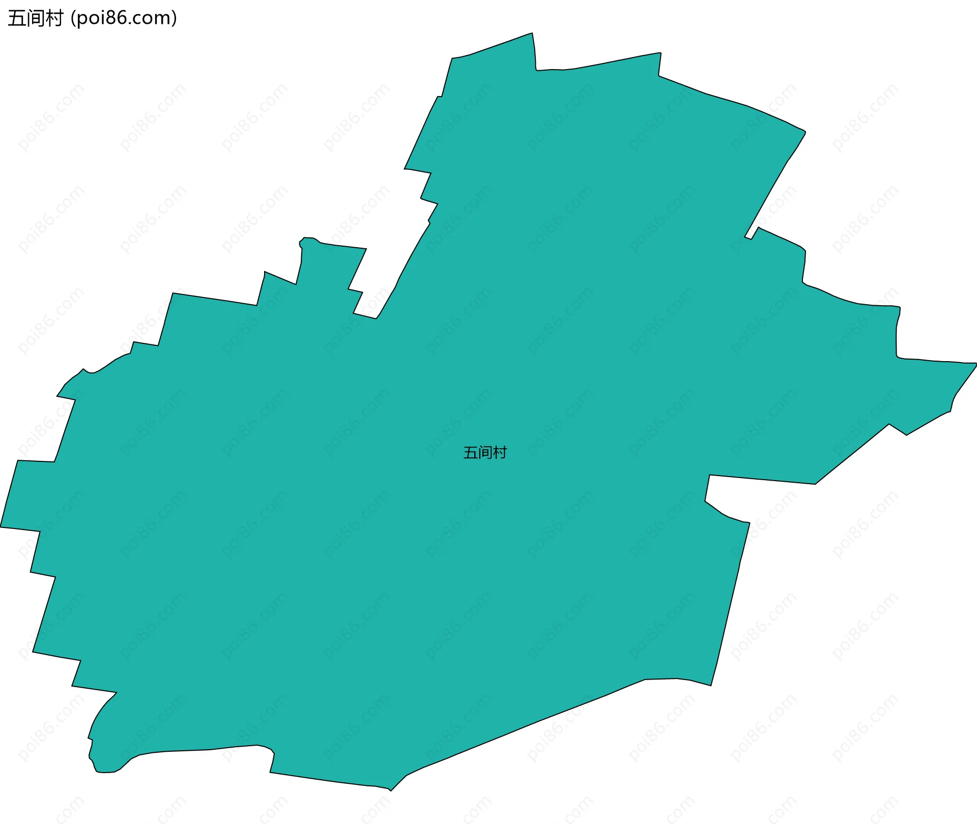 五间村边界地图