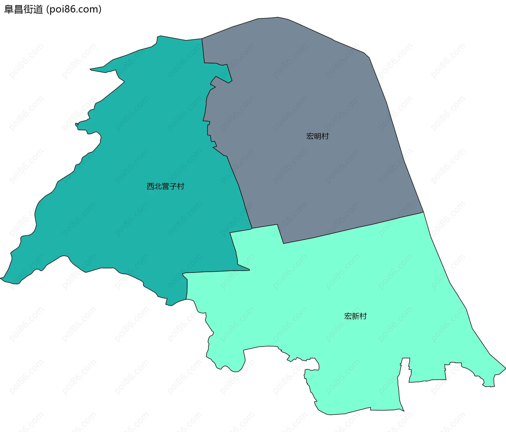 阜昌街道边界地图(五级行政区划)