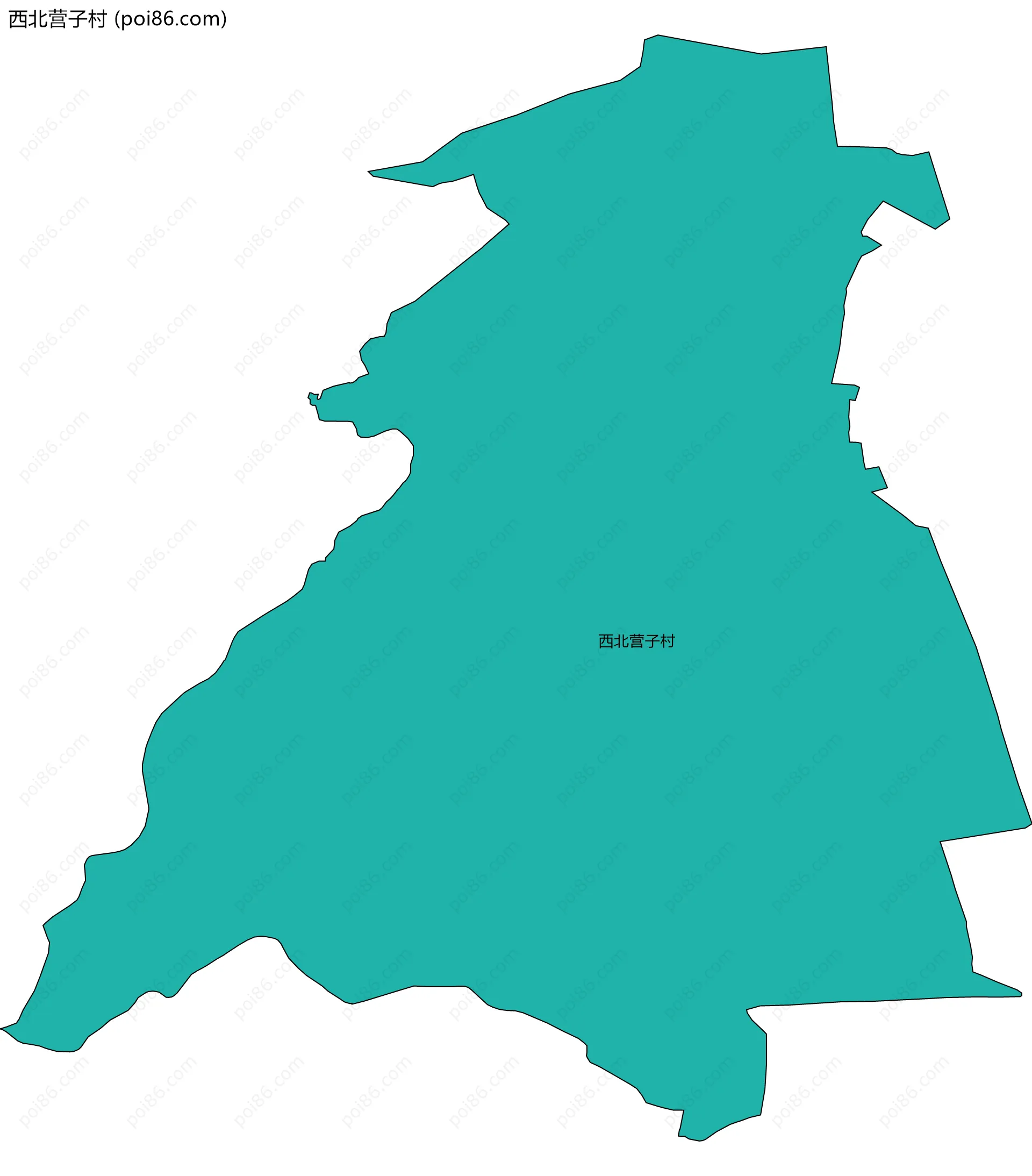 西北营子村边界地图